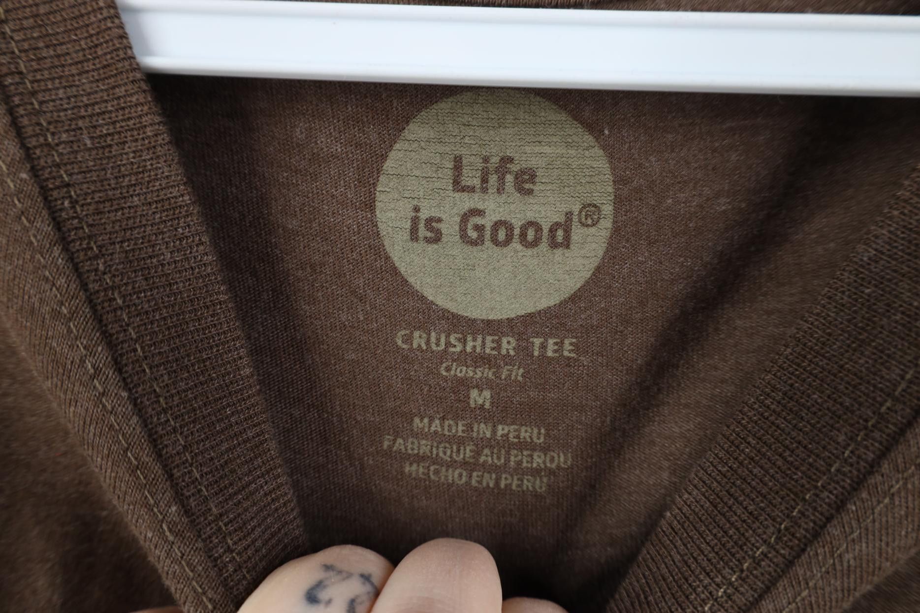 Life is Good Life Is Good Dog Long Sleeve T-Shirt Heather Brown Cotton Size US M / EU 48-50 / 2 - 7 Thumbnail