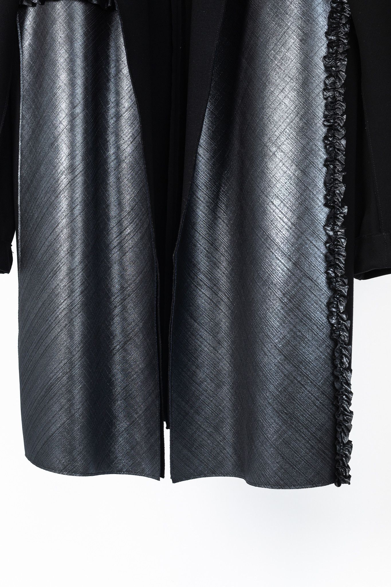 Marie Saint Pierre Marie Saint Pierre Metallic Ruffle Ponte Open-Front Coat Size L / US 10 / IT 46 - 7 Thumbnail