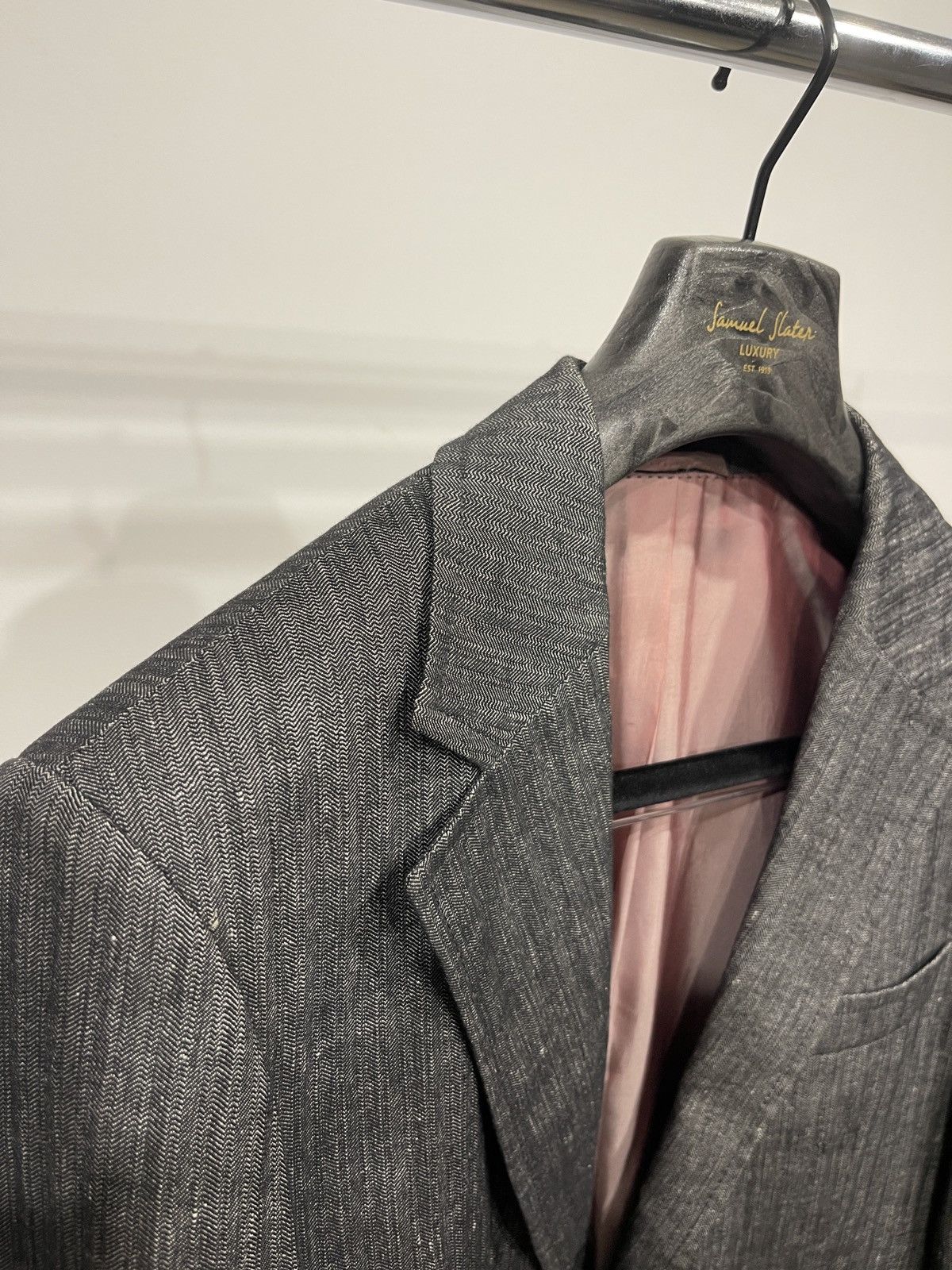Hugo Boss HUGO BOSS "Bodega" Linen-Cotton Herringbone Blazer jacket 38 Size 38R - 4 Thumbnail