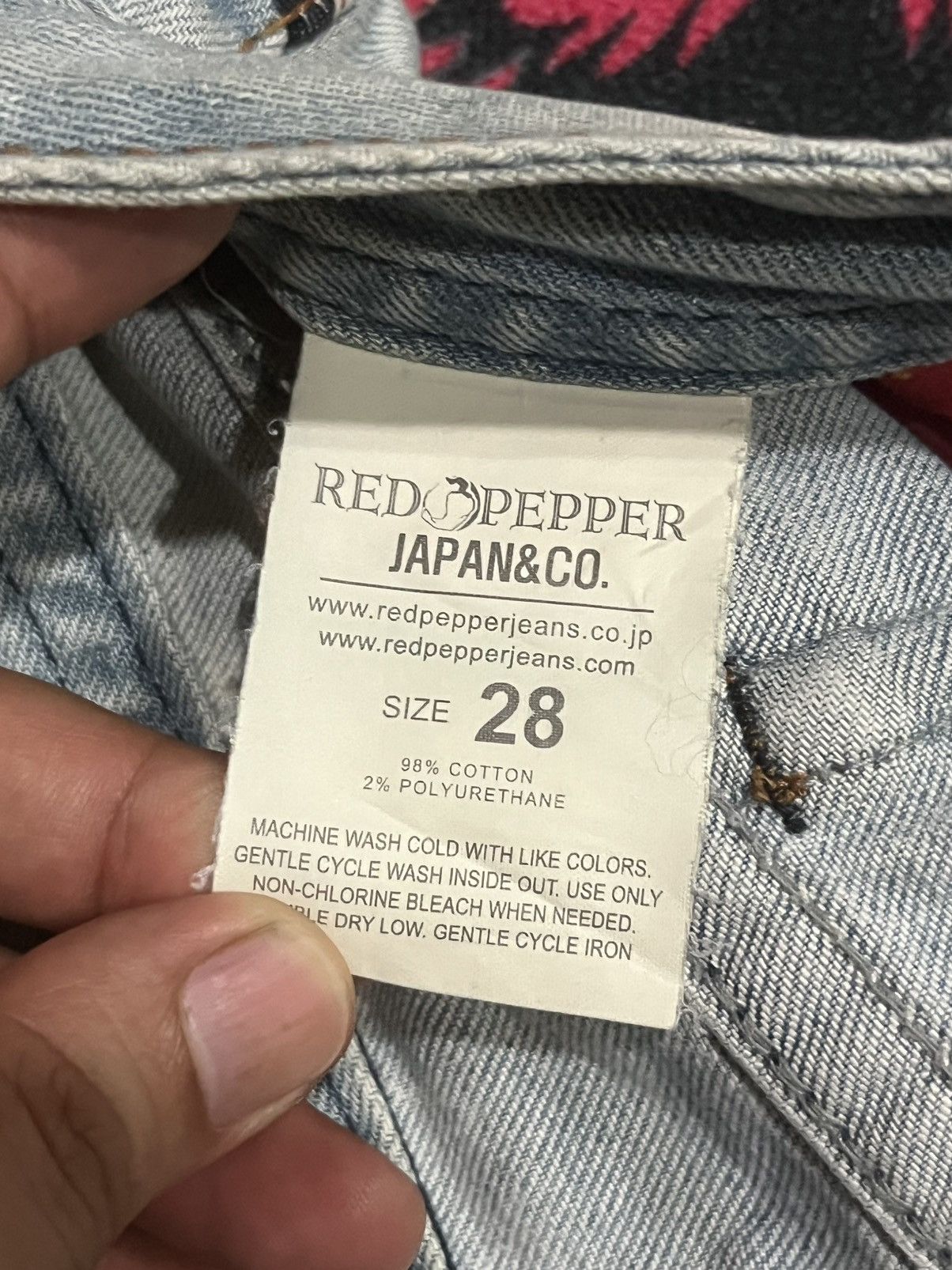 If Six Was Nine ⚡️Insane⚡️Vintage Japanese Brand Red Pepper Destroy Blue Jeans Size US 28 / EU 44 - 16 Thumbnail