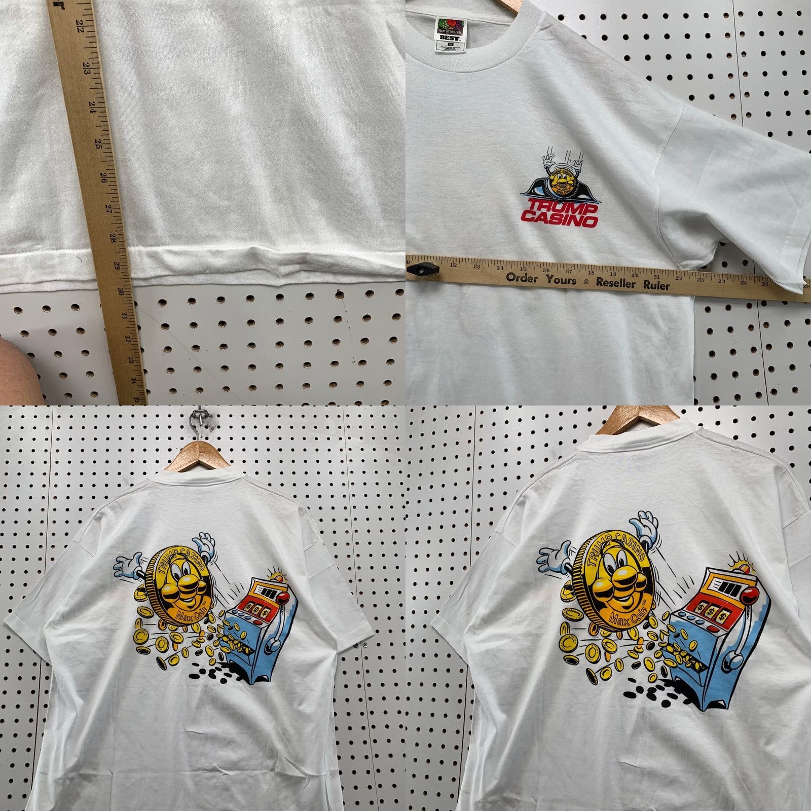 Fruit Of The Loom VINTAGE Trump Casino Shirt Mens XL White 90s SIngle Stitch Slot Graphic T Size US XL / EU 56 / 4 - 8 Thumbnail