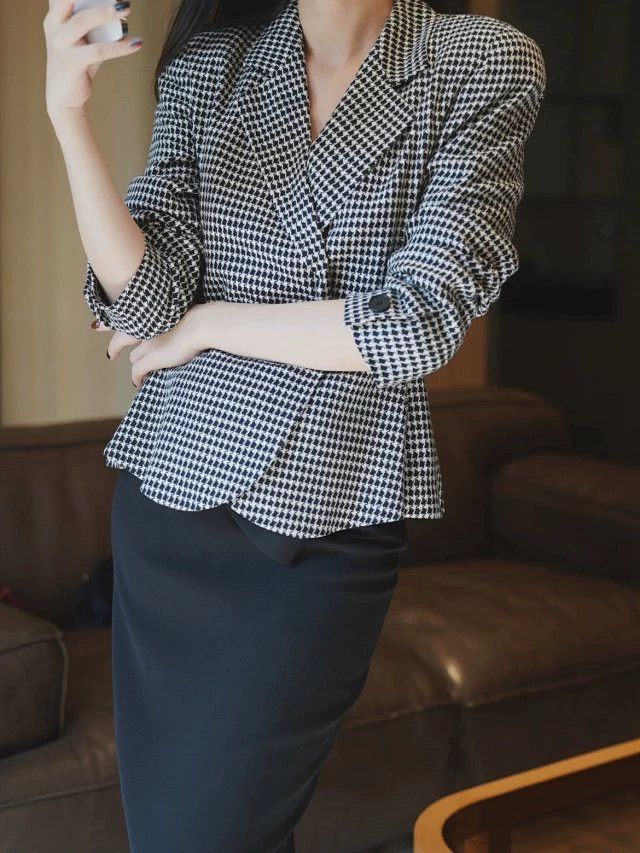 Dior Dior Vintage New Look Houndstooth Waisted Top US8 Size M / US 6-8 / IT 42-44 - 3 Thumbnail