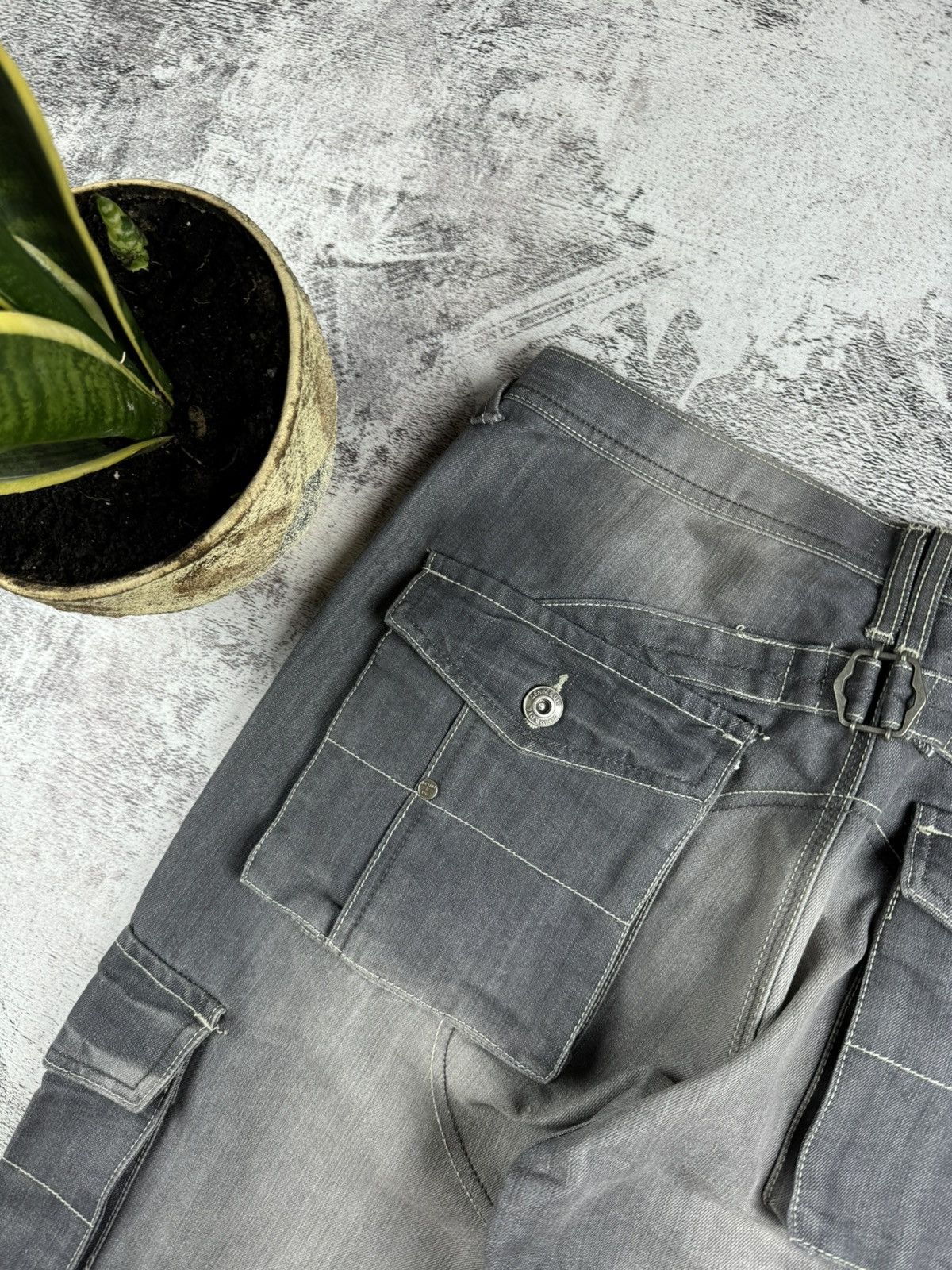 Japanese Brand Denim & Dye Rap Distressed Faded Cargo Multipocket Jeans Size US 34 / EU 50 - 7 Thumbnail