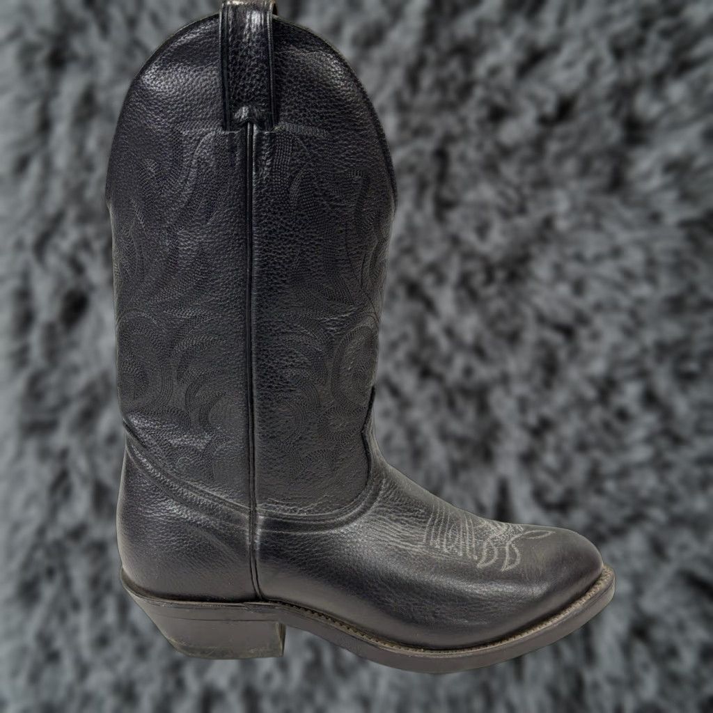 Vintage BOULET Black Leather Cowboy Boots Western 10.5 E Mid-Calf Made in Canada Mens Size US 11 / EU 44 - 1 Thumbnail