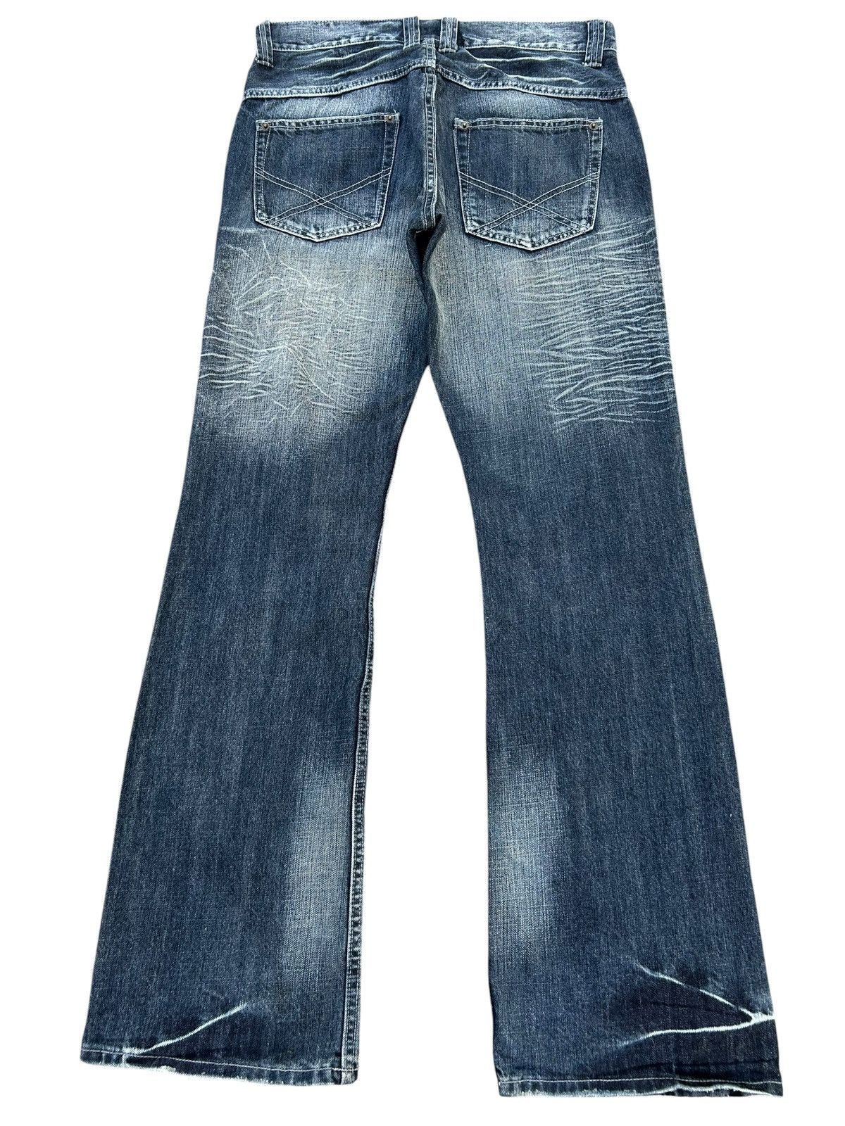 Kapital FLARE JAPANESE PUNK SORRIDERE DISTRESSED DENIM JEANS Size US 33 - 3 Thumbnail