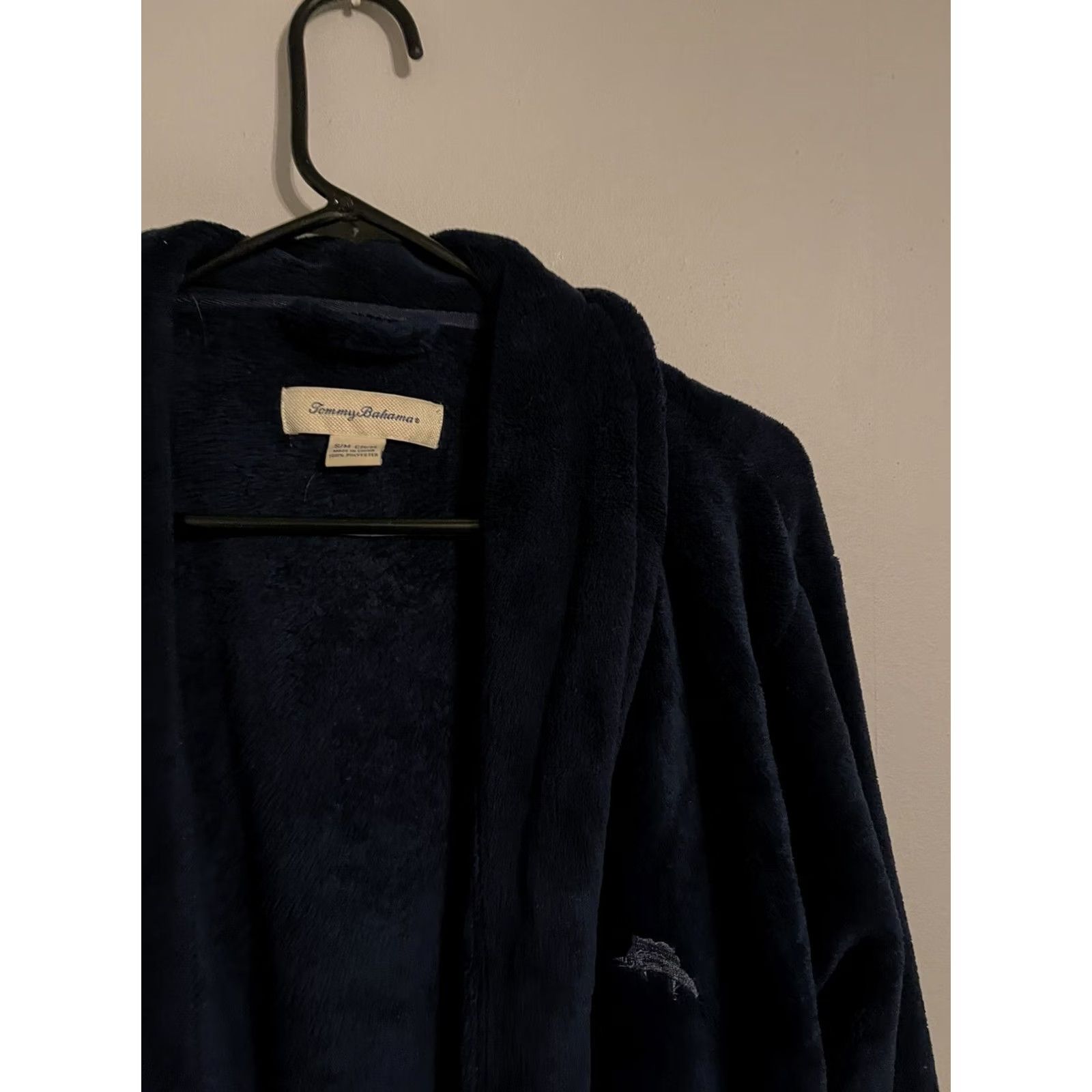 Tommy Bahama Tommy Bahama Navy Blue Fleece Bathrobe Mens Small/Medium S/M Soft Plush Robe Size US S / EU 44-46 / 1 - 2 Thumbnail