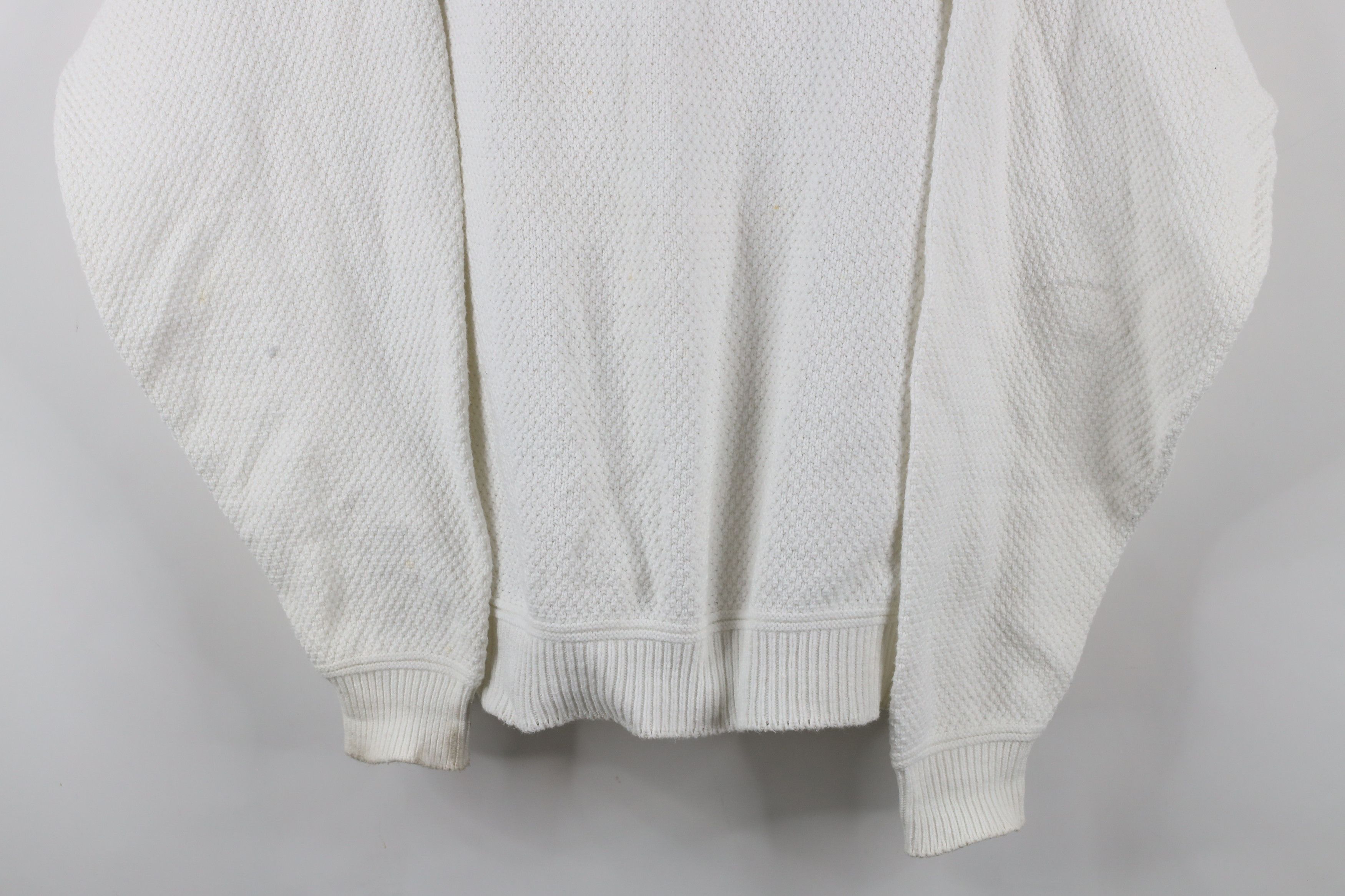 Vintage Vintage 90s Streetwear Knit Crewneck Sweater White USA Size US XXL / EU 58 / 5 - 3 Thumbnail