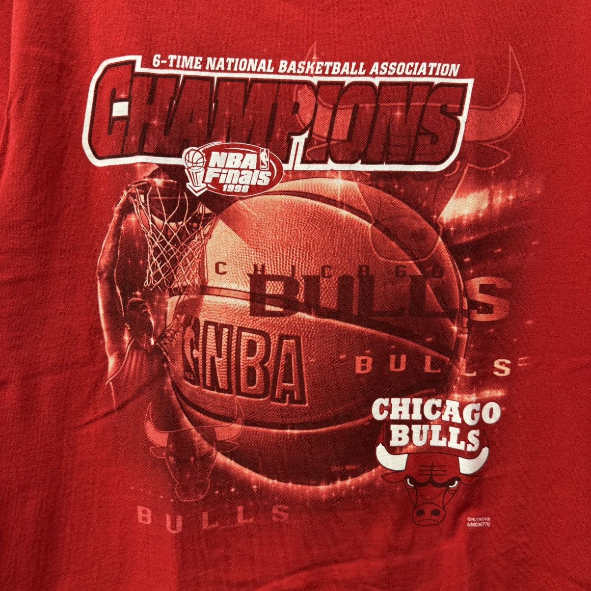 NBA × Vintage Vintage 1998 Finals Chicago Bulls Six Time Champs Tee Size US L / EU 52-54 / 3 - 6 Thumbnail