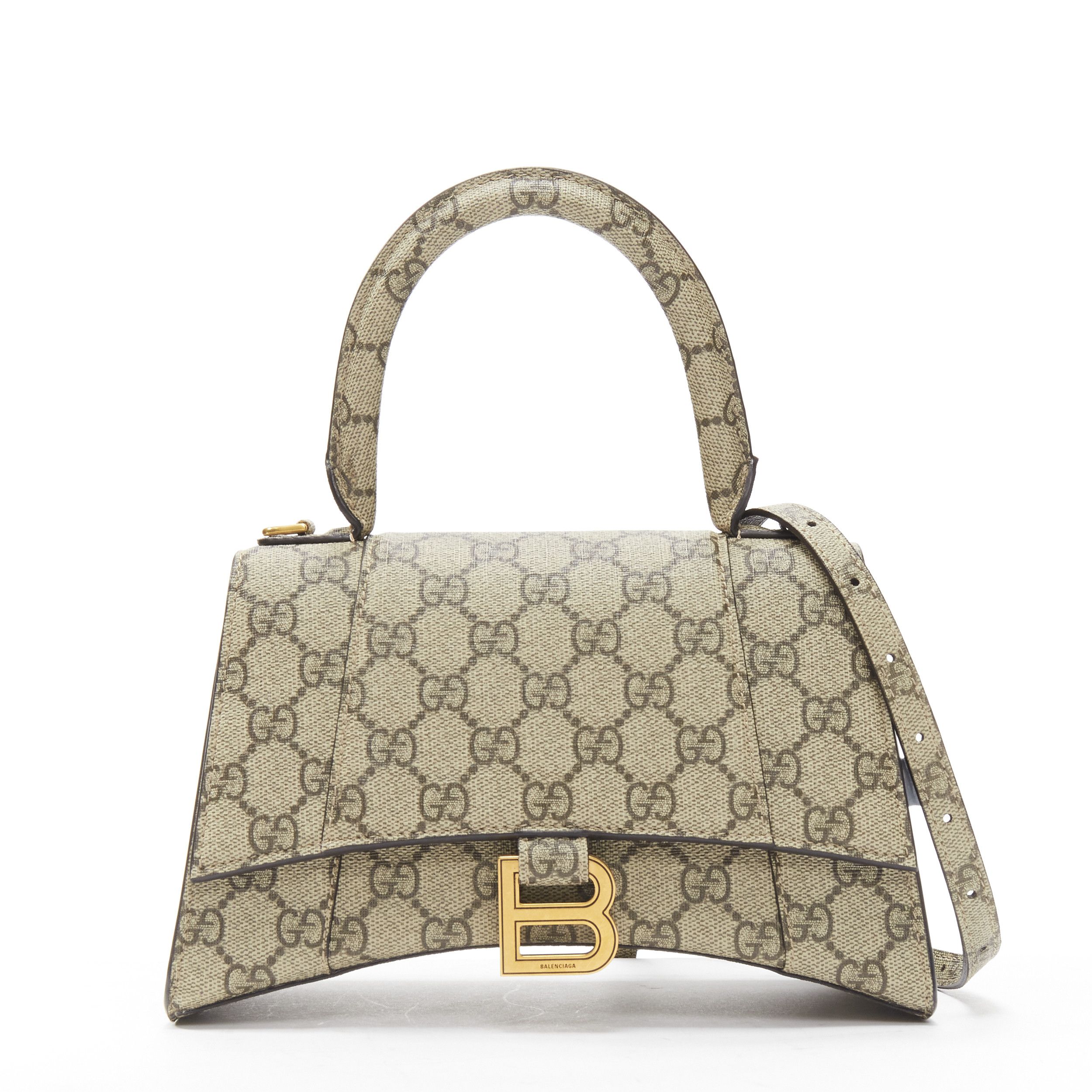 Gucci new GUCCI BALENCIAGA Hourglass Hacker Project Runway GG monogram canvas B buckle crossbody bag Grailed