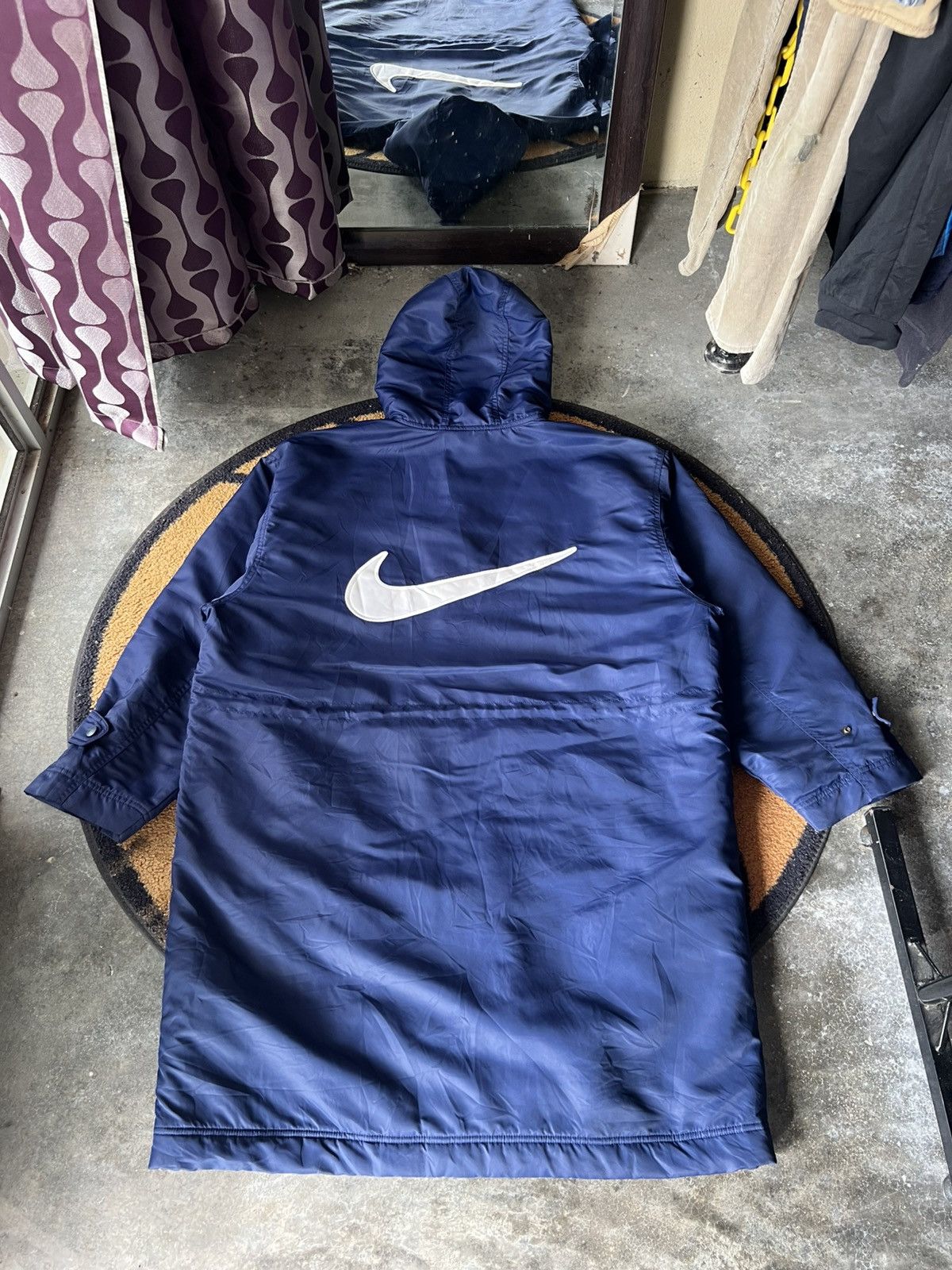 Nike 🔥Vintage Nike Big Swoosh Sherpa Hoodie Jacket Size US XL / EU 56 / 4 - 1 Thumbnail