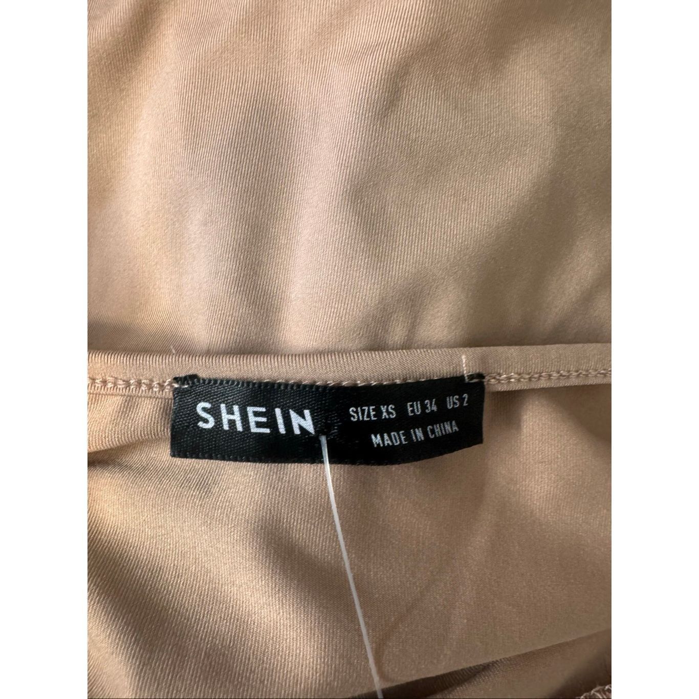 Other Beige Deep V-Neck Ruched Drawstring Halter Backless Mini Dre Size XS / US 0-2 / IT 36-38 - 6 Thumbnail