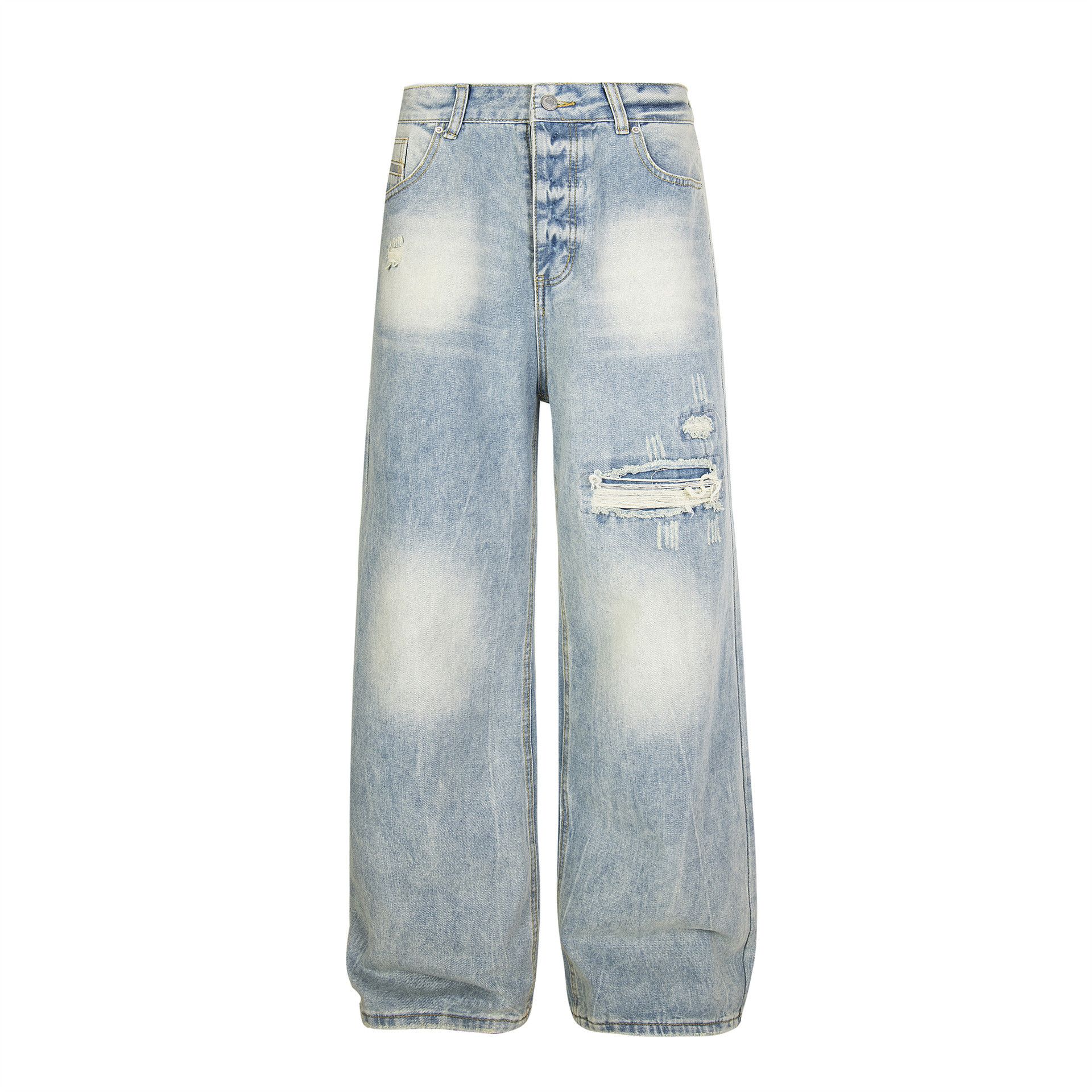 Vintage American Vintage Washed Distressed Straight-Leg Jeans Size US 32 / EU 48 - 1 Thumbnail