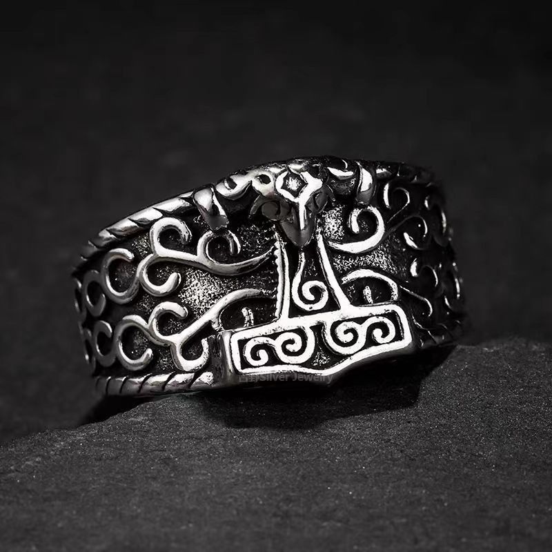 Jewelry Retro Jewelry Rings Open Size Chrome Ring (Size 7-13) Size ONE SIZE - 4 Thumbnail