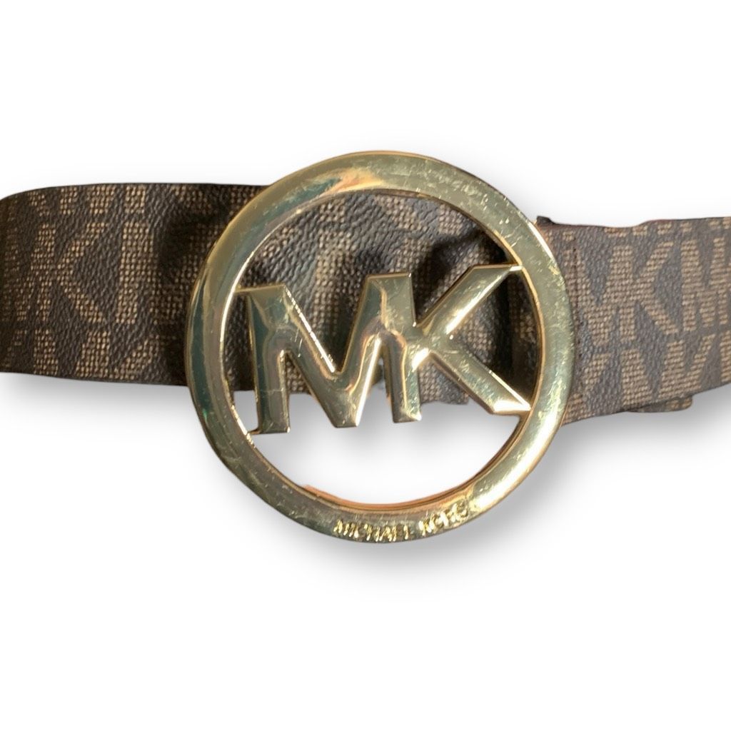 Michael Kors Michael Michael Kors Chocolate Logo Belt Statement MK Buckle Size ONE SIZE - 2 Thumbnail
