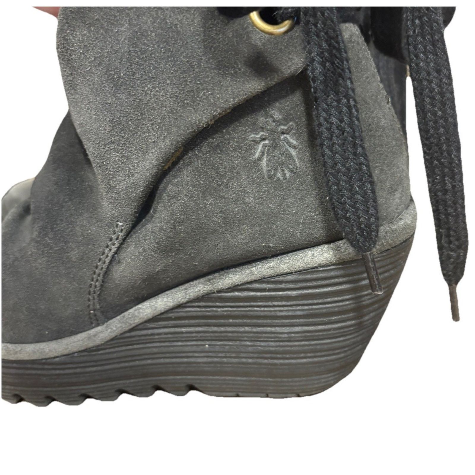 Fly London Fly London Yama Wedge Boots Women's SZ 38 Gray Suede Slouchy Size US 8 / IT 38 - 5 Thumbnail