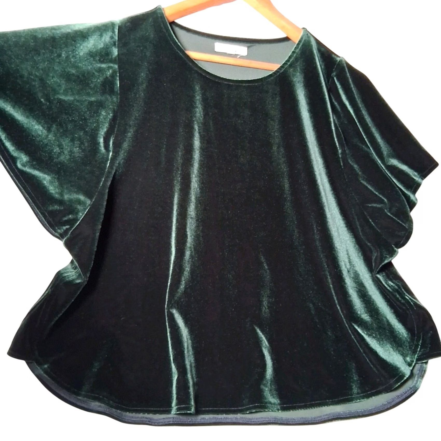 Madewell Madewell Shirt L Emerald Green Cropped Velour Casual Whimsical Fairycore Womens Size L / US 10 / IT 46 - 3 Thumbnail