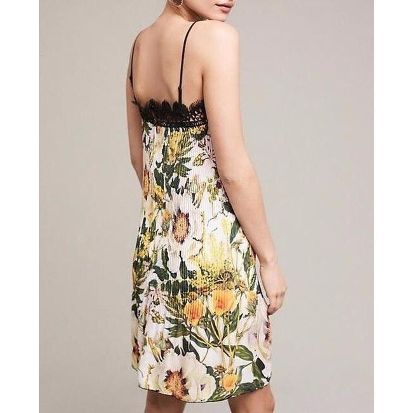 Anthropologie New Anthropologie x Delfi Sunglow Pleated Floral Slip Dress Size XS / US 0-2 / IT 36-38 - 2 Thumbnail