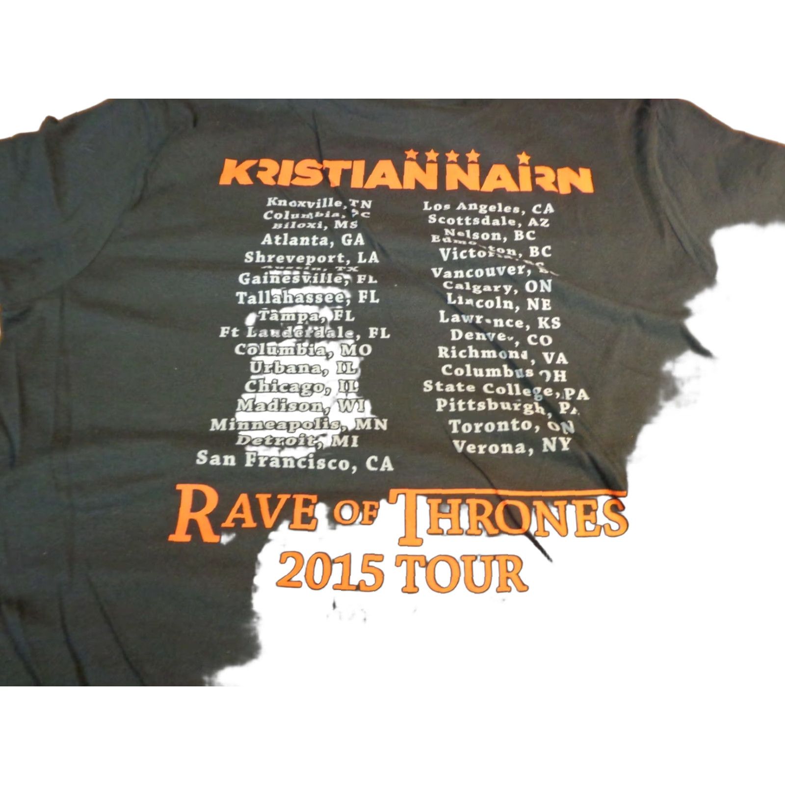 Gildan Kristian Nairn Rave of Thrones 2015 Tour Black T Shirt L Mens Graphic Tee Gildan 100% Cotton Solid Game Theme Size US L / EU 52-54 / 3 - 1 Thumbnail