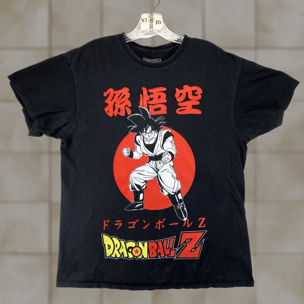 Vintage Dragon Ball Z T-Shirt Son Goku Double Sided Logo Black Cotton Adult Large Retro Anime Unisex Size US L / EU 52-54 / 3 - 1 Thumbnail