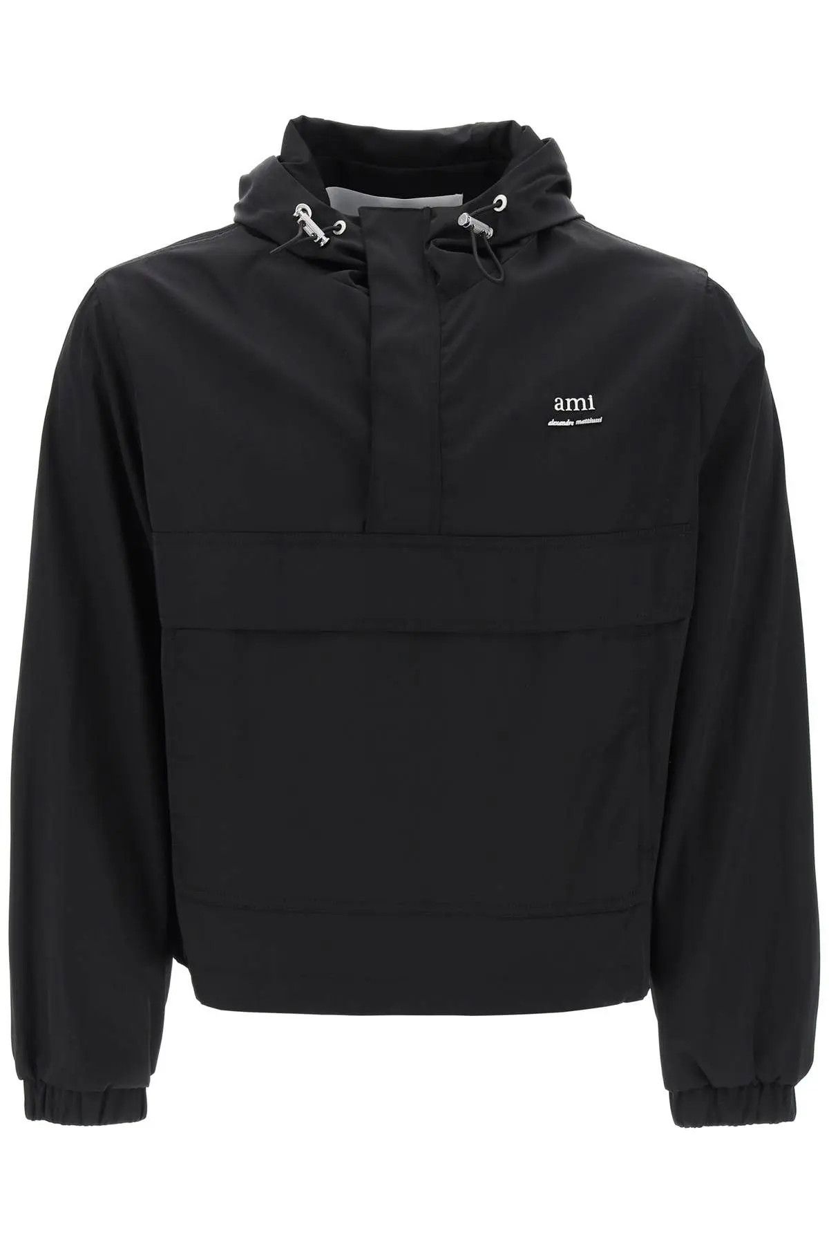 image of Ami O1S22I1N0324 Windproof Anorak Jacket In Black, Women's (Size Medium)