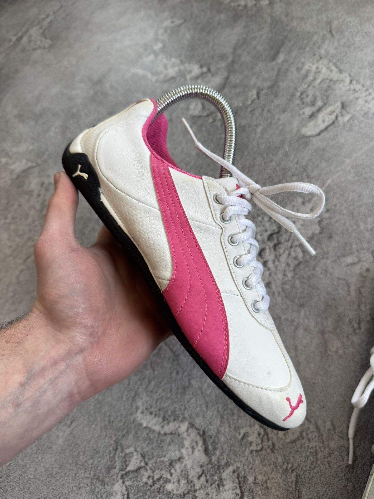 Puma Puma 39/EUR 25cm SpeedCat white & pink sneakers hi top shoes Size US 8.5 / IT 38.5 - 8 Thumbnail