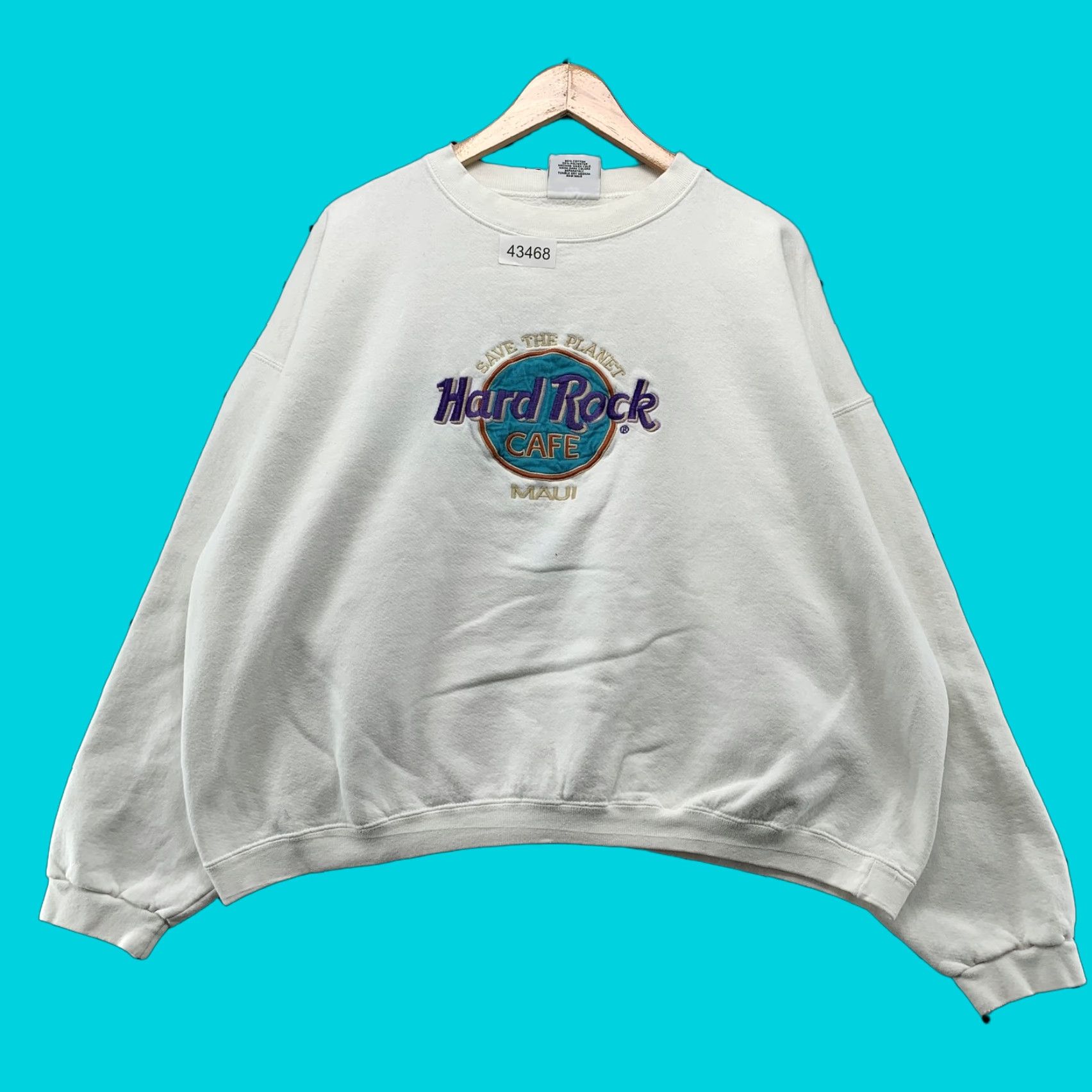Hard Rock Cafe VINTAGE Hard Rock Cafe Maui Crewneck Sweatshirt White XL Men 90s SAVE THE PLANET Shirt Sweatshirt Pullover Crew Neck Mens 90s Size US XL / EU 56 / 4 - 1 Thumbnail