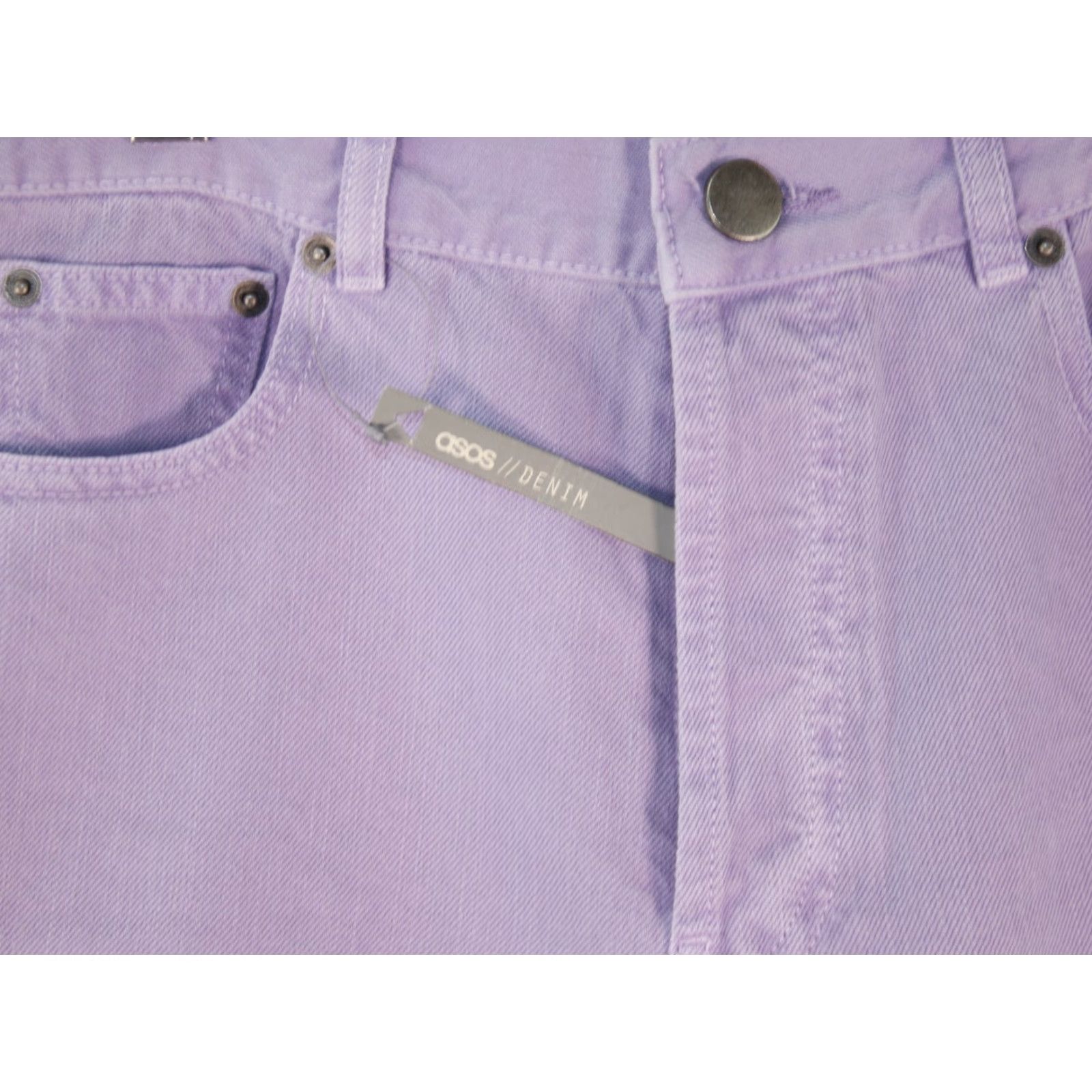 Asos ASOS Women's Purple Ripped Distressed Denim Jeans, Size 26X32 - Button Fly - 26x32 - Purple - Jeans - Women Size 26" / US 2 / IT 38 - 5 Thumbnail