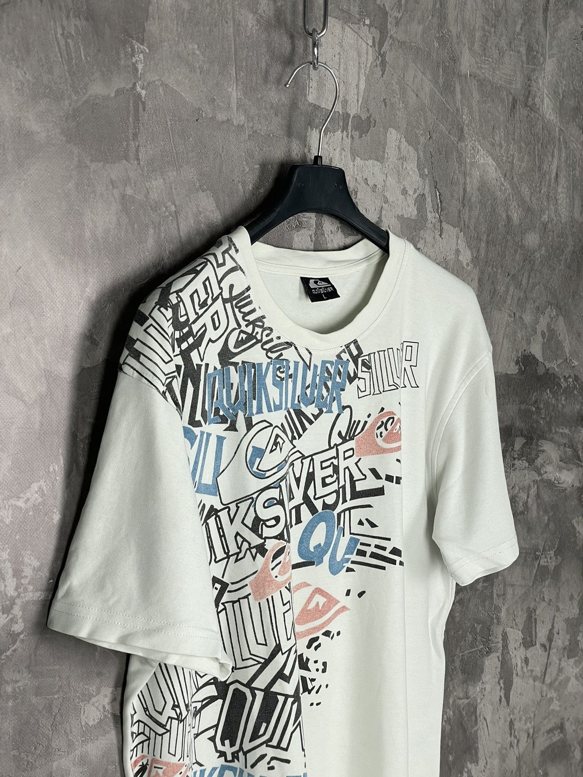 Quicksilver × Quiksilver × Vintage Vintage Quiksilver Y2K Crazy Spell Out Logo Surf T shirt Size US L / EU 52-54 / 3 - 7 Thumbnail