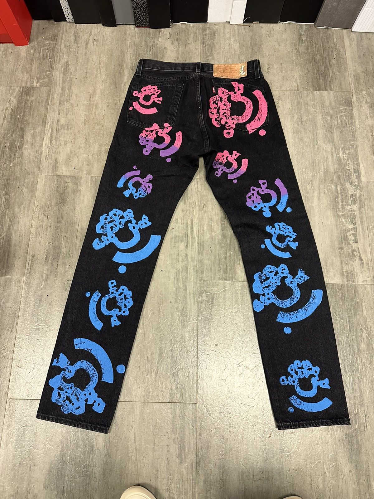 (B).Stroy × DENIM TEARS Denim tears size 30 pre owned b stroy jeans Size US 30 / EU 46 - 2 Thumbnail