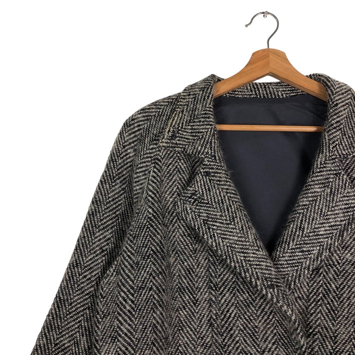 Japanese Brand 🔥Issey Miyake Design Wool Long Jacket Herringbone Size US M / EU 48-50 / 2 - 7 Thumbnail