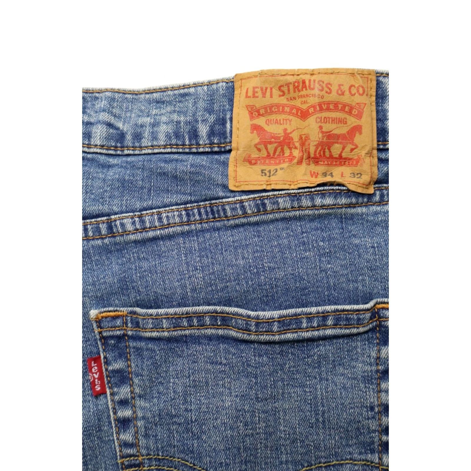 Levi's LEVI'S 512 Jeans Slim Tapered W34/L32 Zip Fly High Rise Denim Blue Mens Jeans Slim Tapered 512 Levi's Size US 34 / EU 50 - 5 Thumbnail