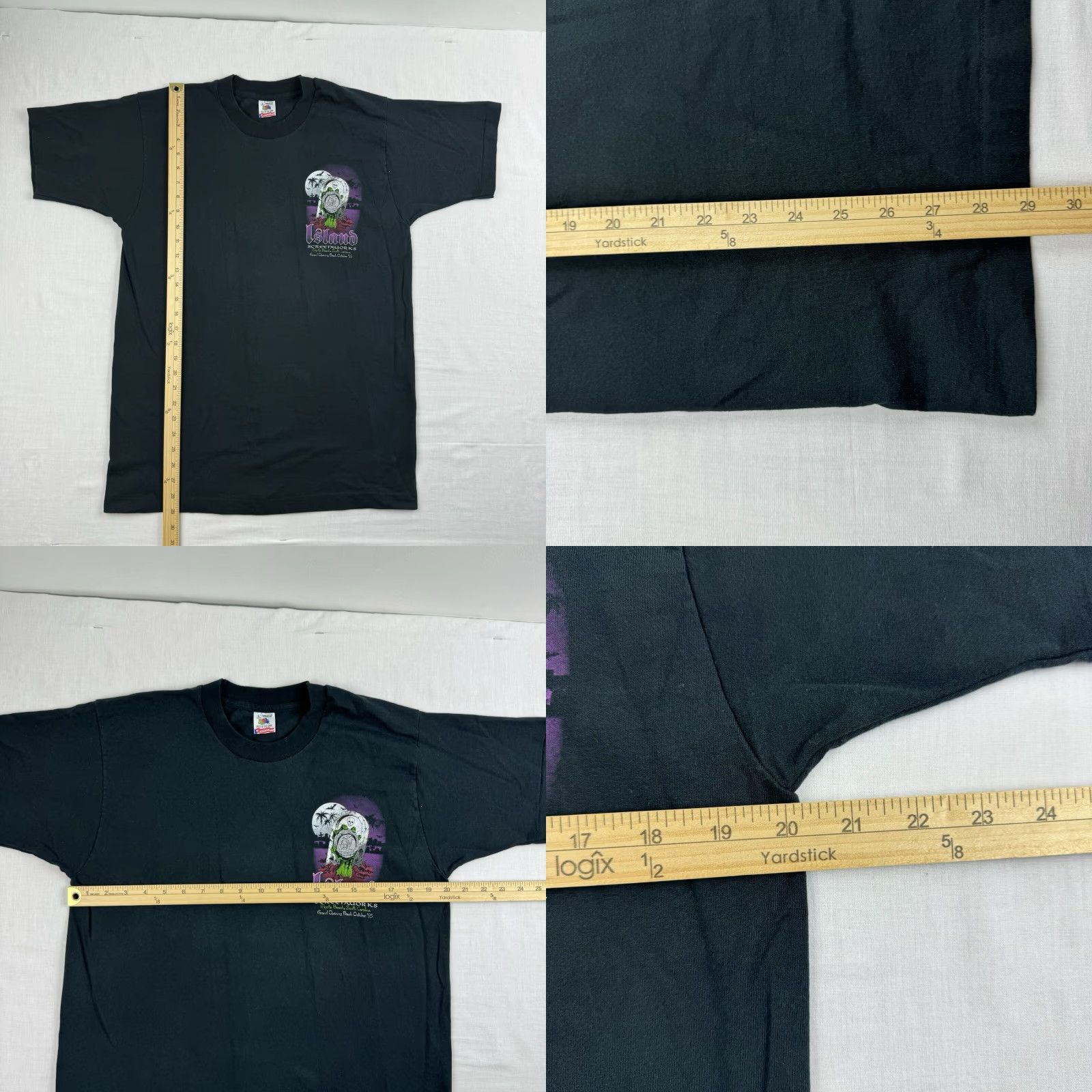 Fruit Of The Loom VINTAGE Fruit of the Loom T-Shirt Men Adult Large Black 90s Punk Gothic Screenworks Size US L / EU 52-54 / 3 - 8 Thumbnail