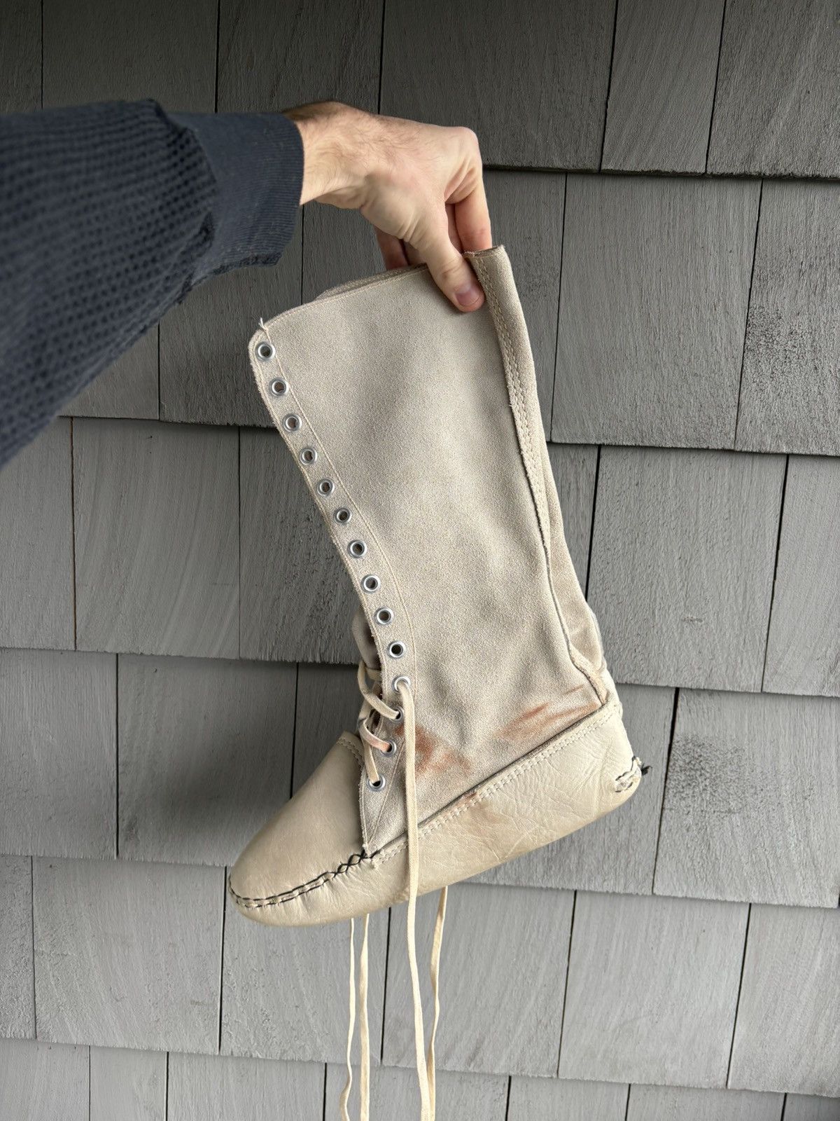 Handmade Vintage Suede Mukluk Boot Native American Moccasin Tall Snow Size US 8 / EU 41 - 5 Thumbnail