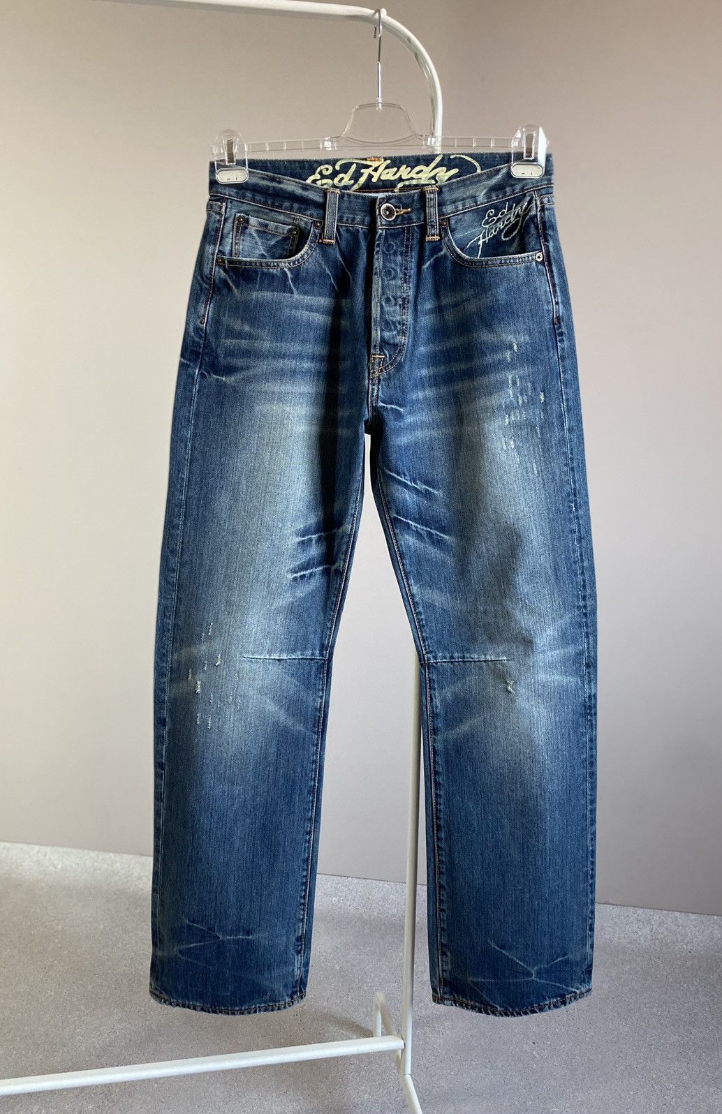 Ed Hardy by Christian Audigier Denim Jeans Big Logo Pants