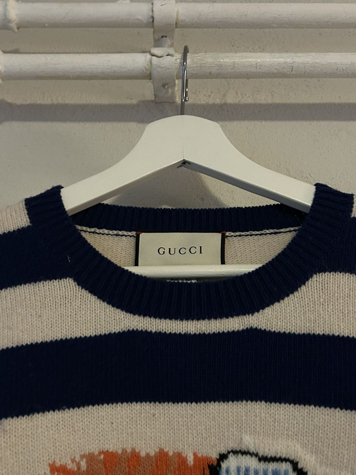 Gucci Gucci Striped Wool Sweater with Tiger Embroidery Size US M / EU 48-50 / 2 - 2 Thumbnail