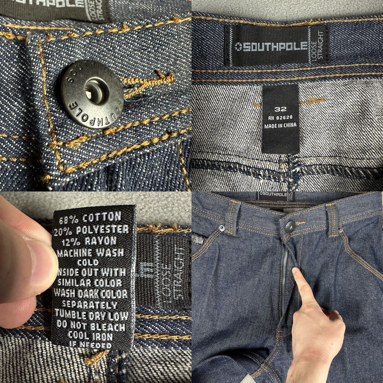 Southpole Vintage Southpole Jeans Mens 32 Dark Blue Denim Loose Straight Pockets EUC Size US 32 / EU 48 - 8 Thumbnail