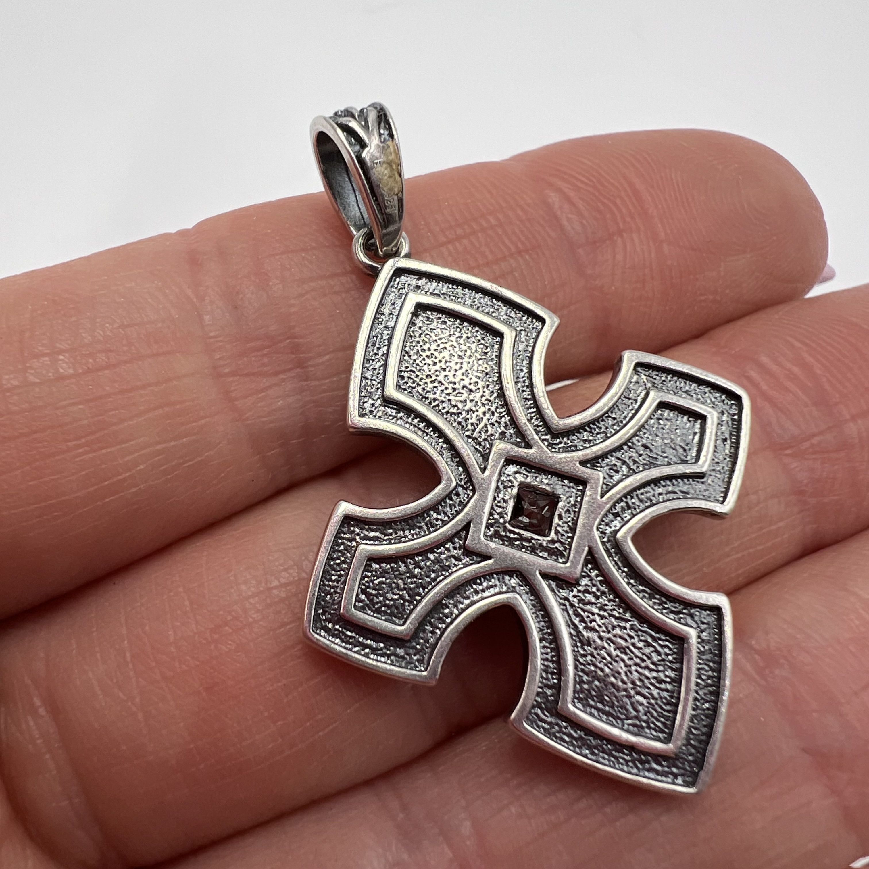 Vintage Vintage Used Pendant Cross Sterling Silver 925 6.58gr Size ONE SIZE - 6 Thumbnail