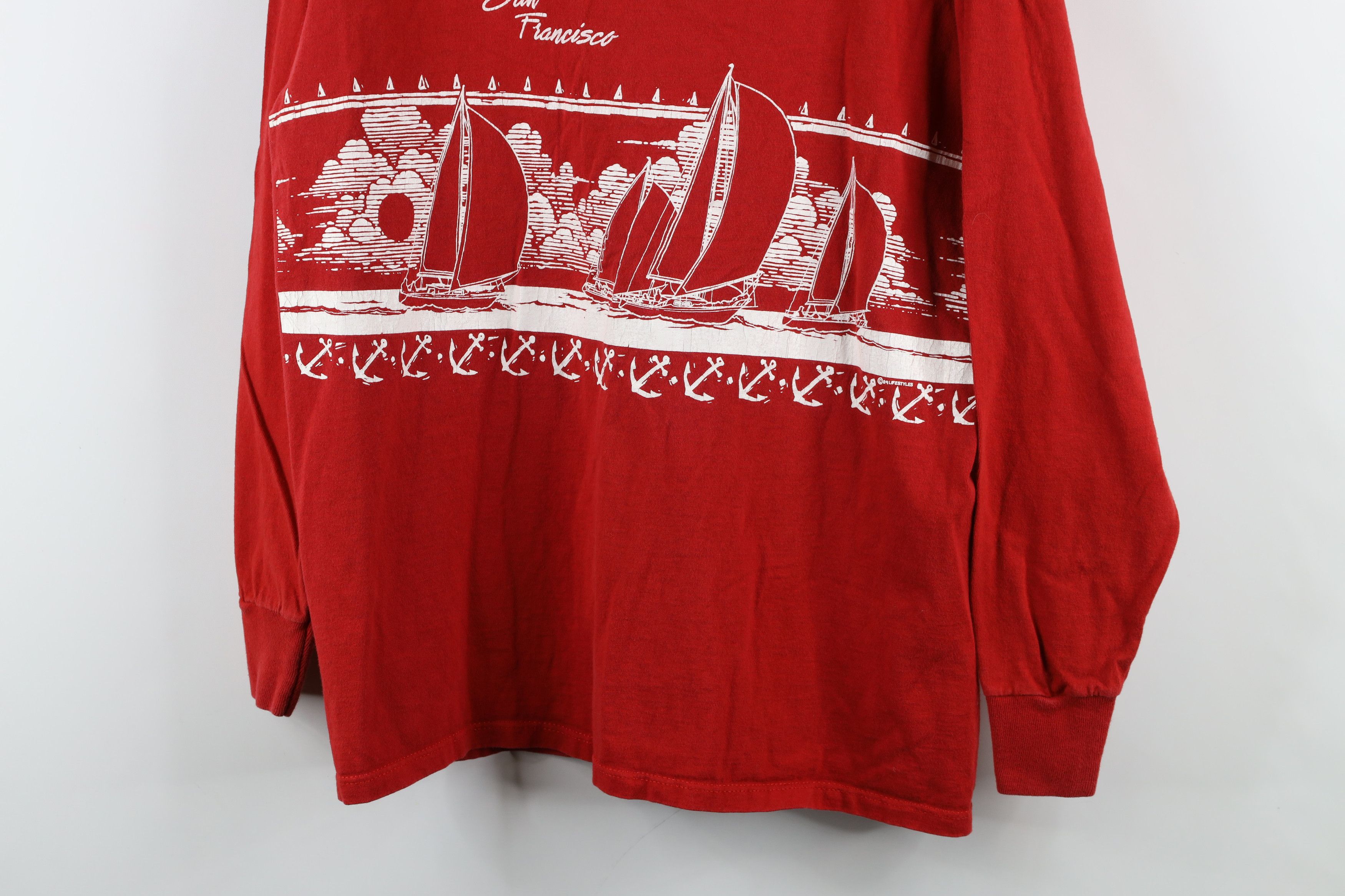 Vintage Vintage 80s San Francisco Mock Neck Long Sleeve T-Shirt USA Size US L / EU 52-54 / 3 - 3 Thumbnail