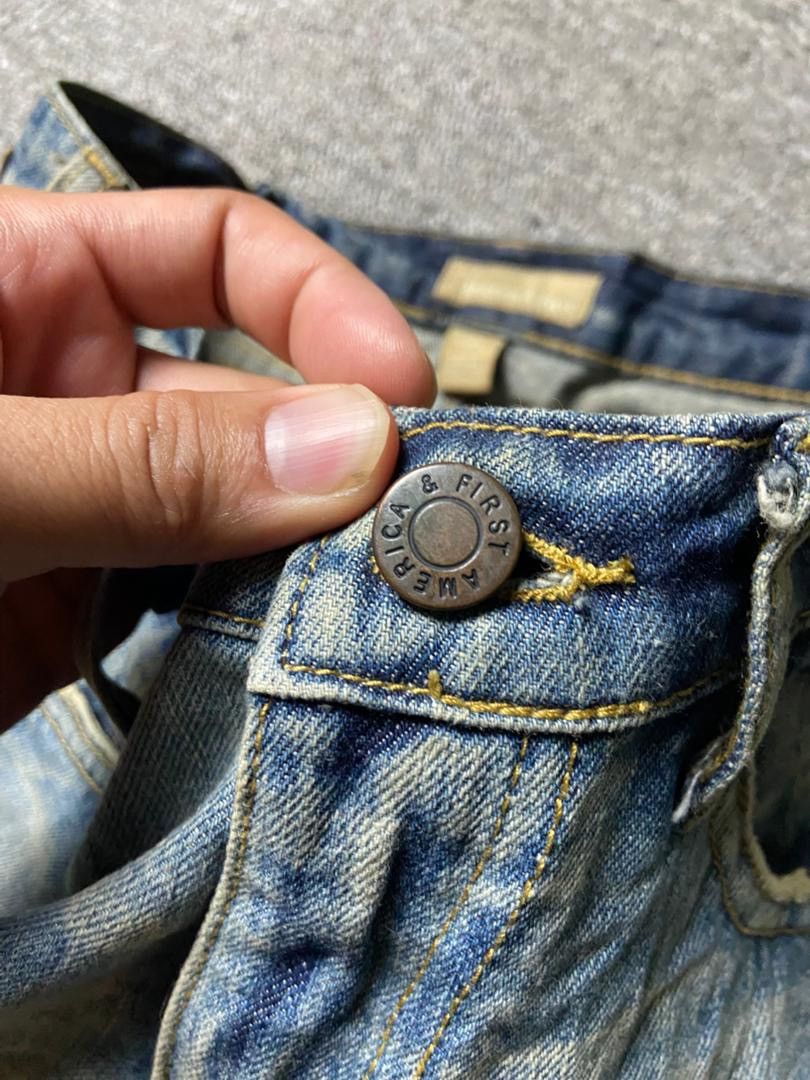 Japanese Brand America & First Distressed Patchwork Flared Jeans (157) Size US 30 / EU 46 - 5 Thumbnail