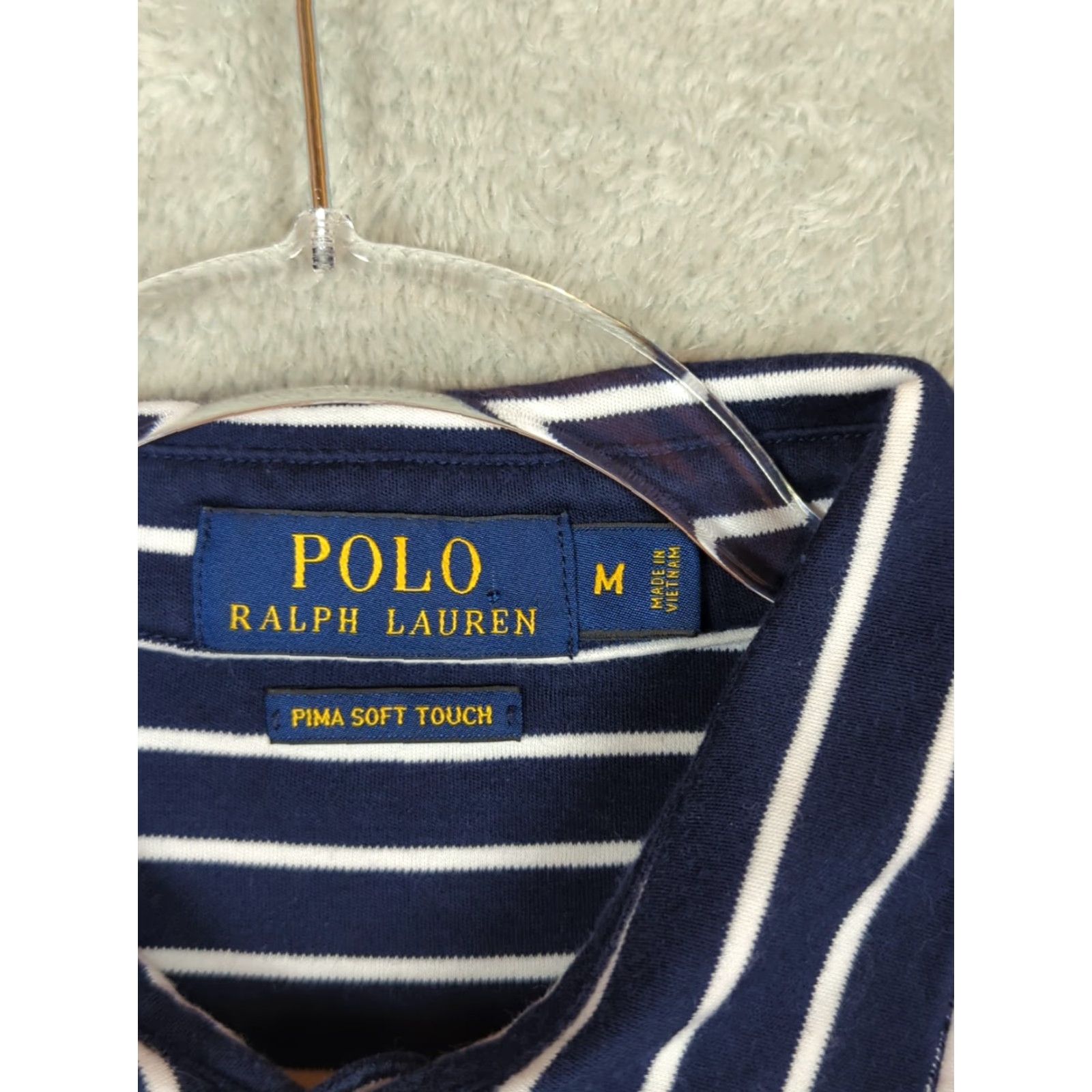 Polo Ralph Lauren Polo Ralph Lauren Polo Shirt Men’s M Navy/White Striped Short Sleeve Shirt Size US M / EU 48-50 / 2 - 2 Thumbnail