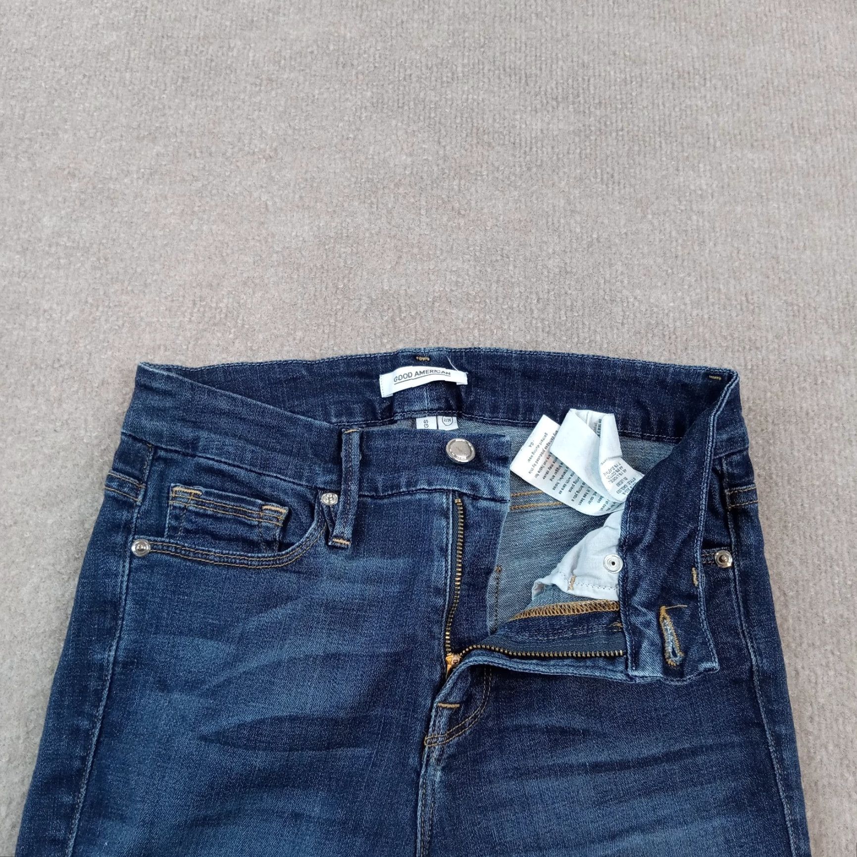 Good American Good American Women's Size 2/26 Blue Skinny Jeans Stretch Regular Fit Cotton Size 26" / US 2 / IT 38 - 6 Thumbnail