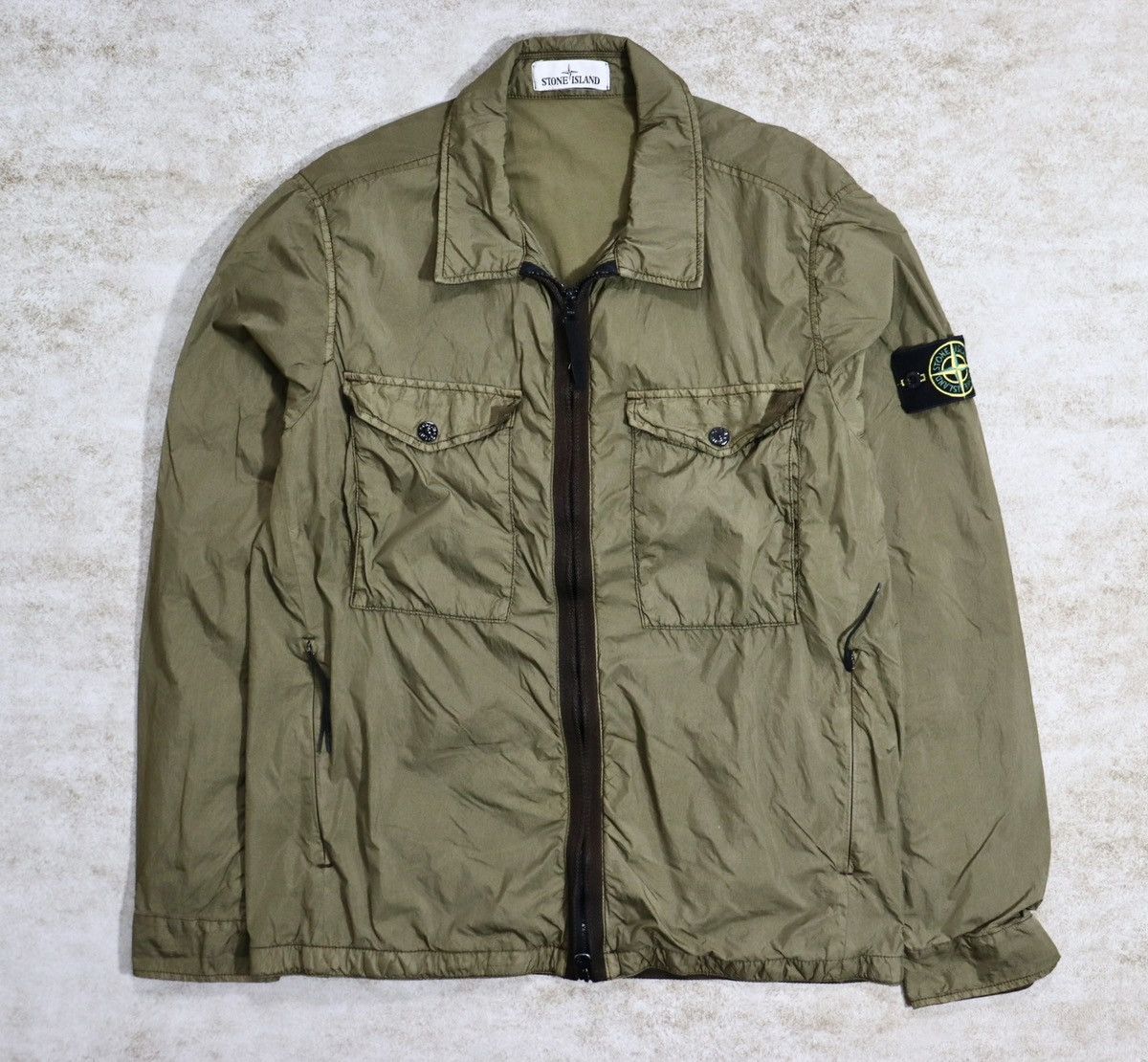 Stone Island Stone Island Garment Dyed Crinkle Cotton Lined Overshirt Size US M / EU 48-50 / 2 - 1 Thumbnail