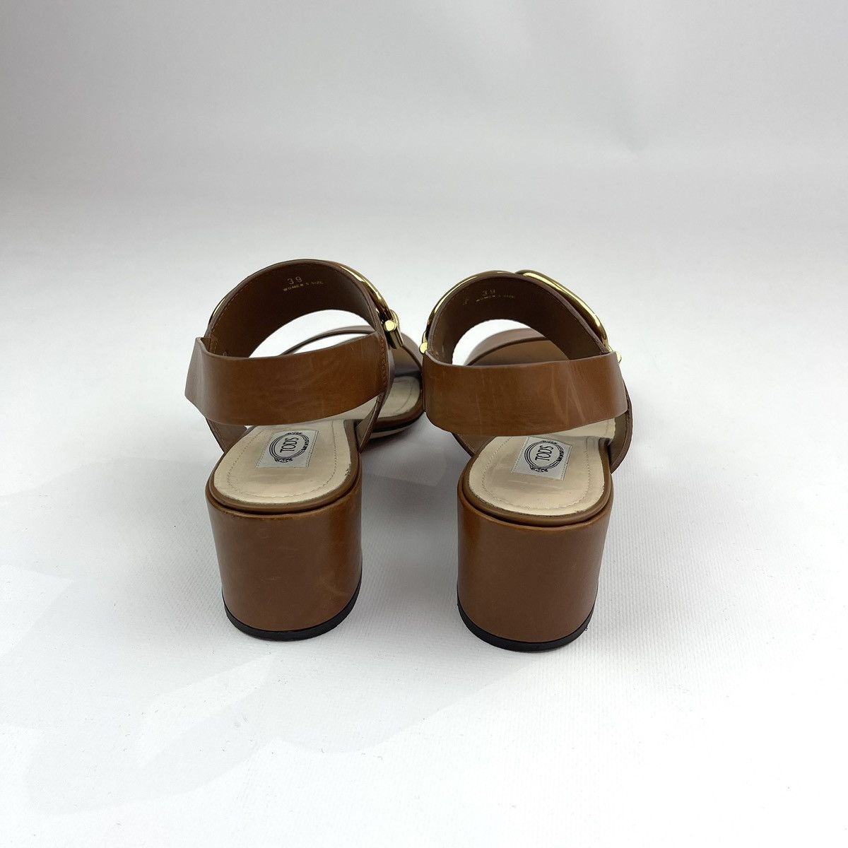 Tod's Tod's Brown Leather Heeled Sandals Size US 9 / IT 39 - 4 Thumbnail