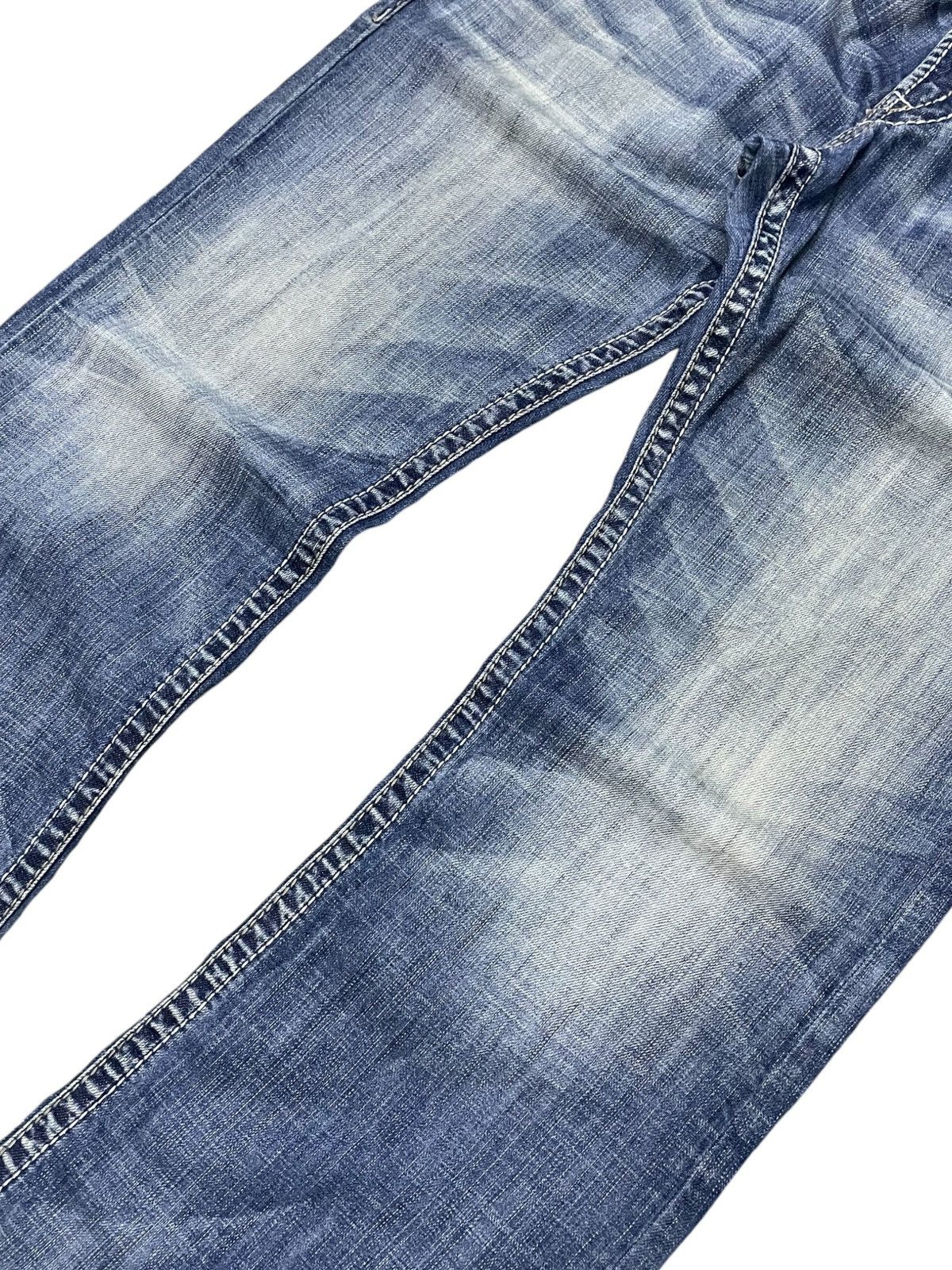 Japanese Brand × semanticdesign Silver Heavy Stitched Loose Straight Baggy Jeans Size US 32 / EU 48 - 4 Thumbnail