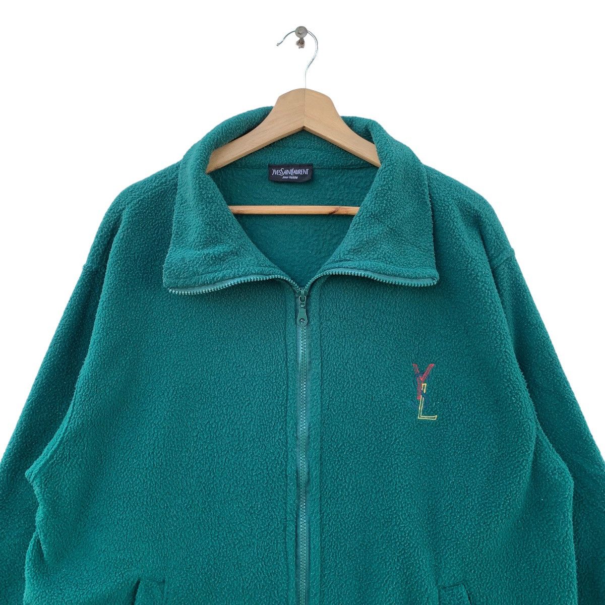 Vintage × Yves Saint Laurent Zipper Fleece Sweater Size US M / EU 48-50 / 2 - 5 Thumbnail