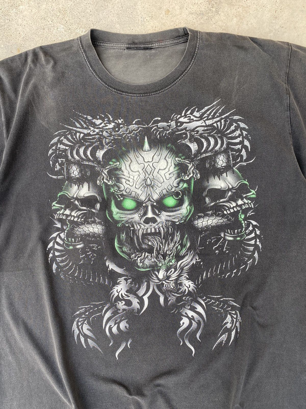 Affliction 2000s JNCO Styled Grunge Cyber Skulls y2k Shirt Size US L / EU 52-54 / 3 - 2 Thumbnail