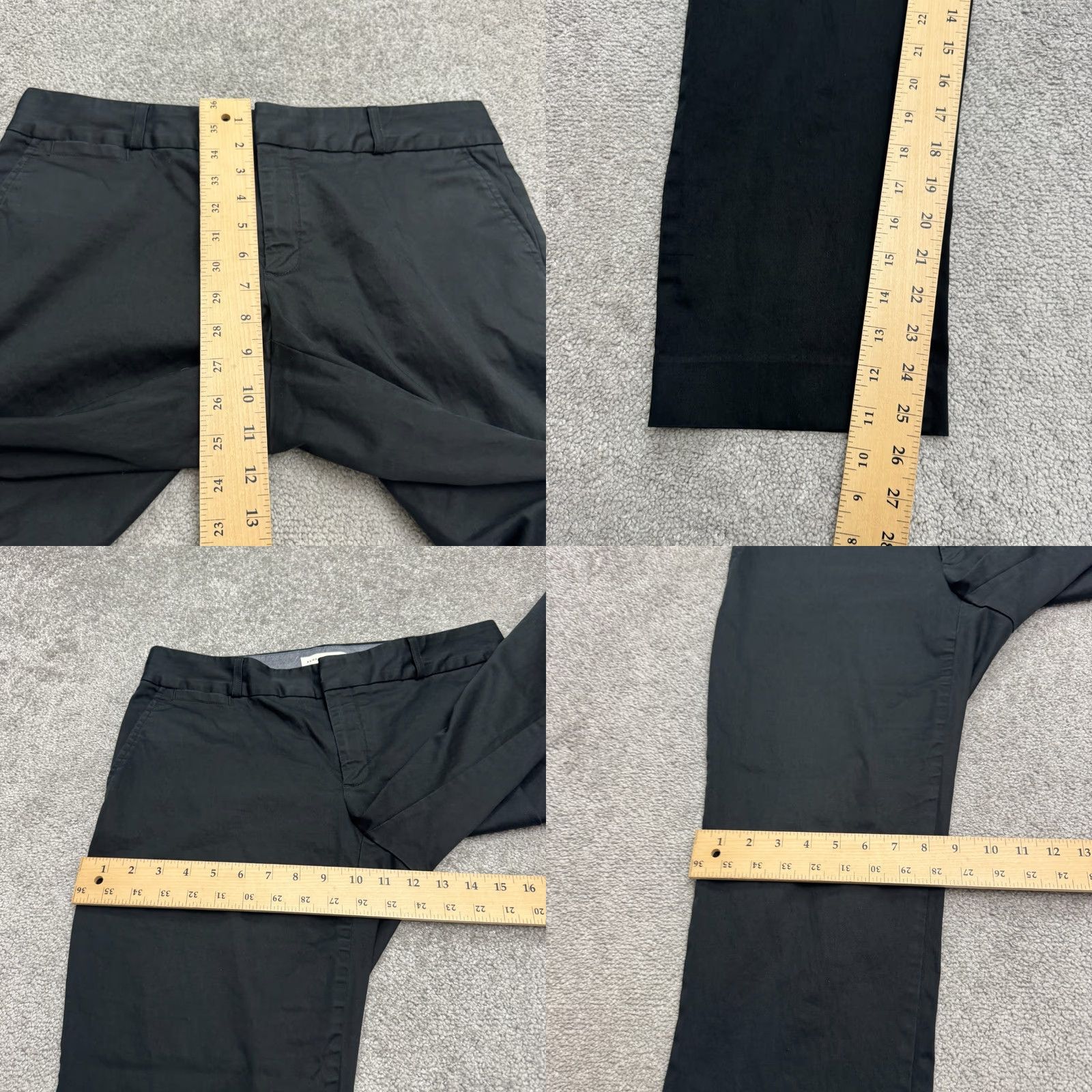 Banana Republic Banana Republic Cropped Pants Womens 10 Black Cotton Stretch Straight Flat Front Button Zip Hook & Eye Size 32" / US 10 / IT 46 - 9 Thumbnail