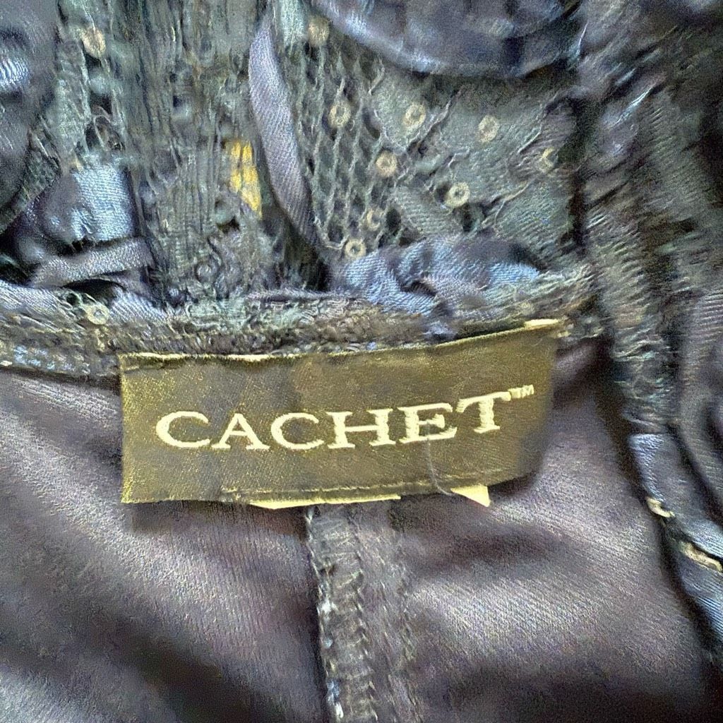 Other Cachet Dark Blue 2pc Formal Jacket Tank Soutache Sequin Rhin Size M / US 6-8 / IT 42-44 - 14 Thumbnail