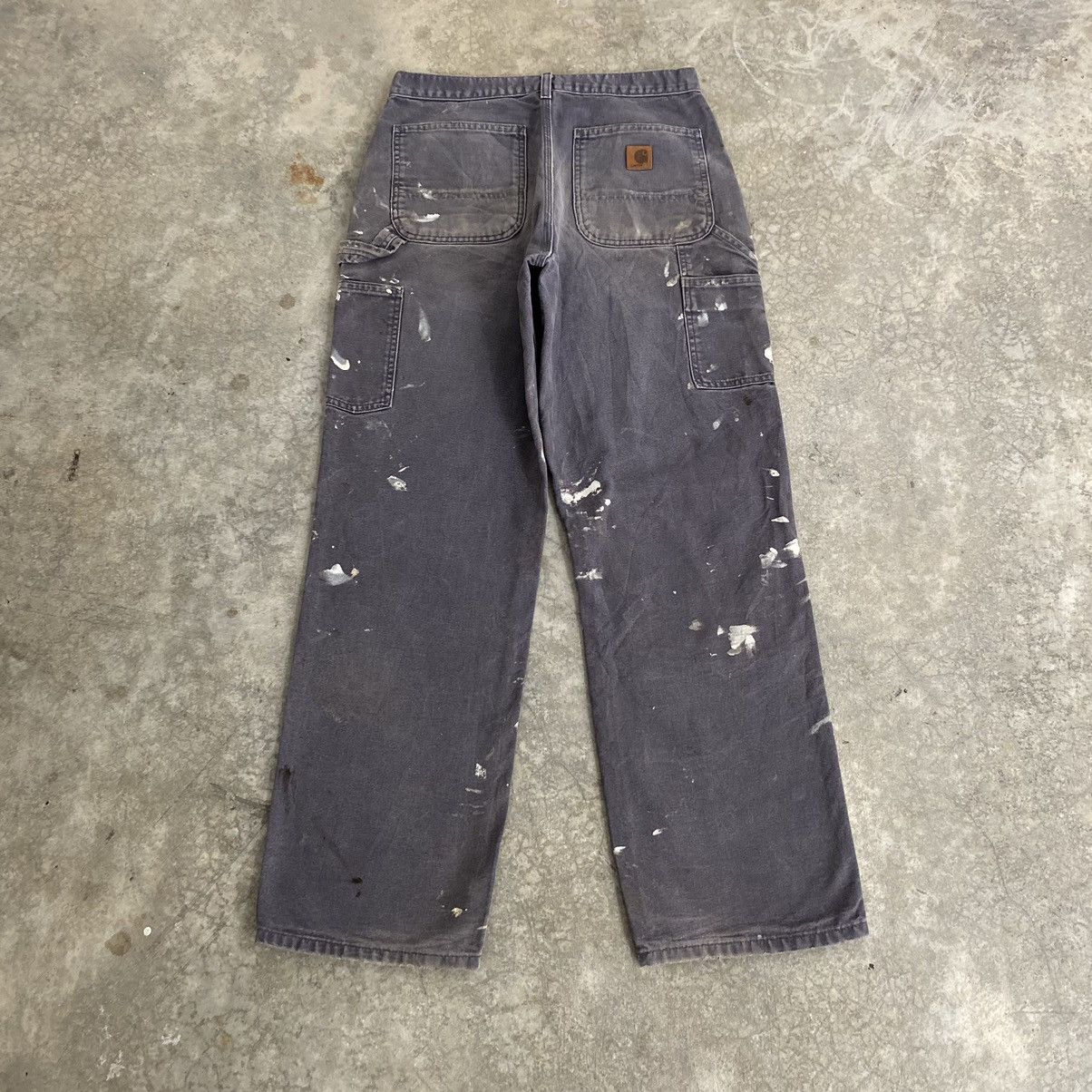 Carhartt VTG Carhartt Faded Petrol Blue Splatter Painter Pants Size US 31 - 15 Thumbnail