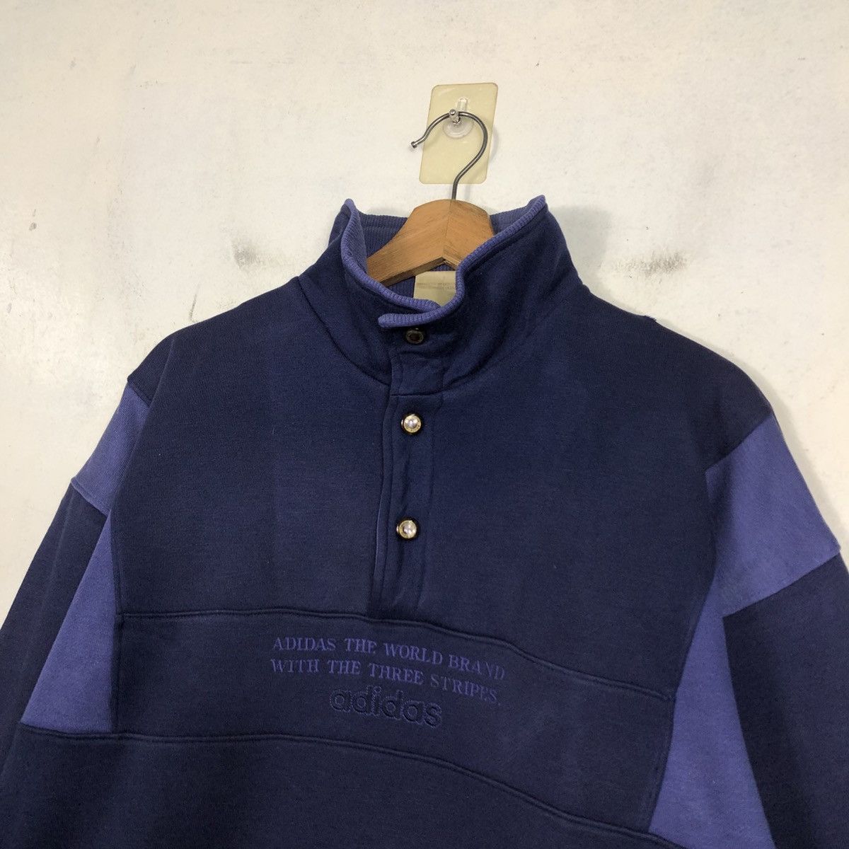 Adidas 📌Vintage Adidas Sweatshirt Half Button Anorak Big Logo Size US L / EU 52-54 / 3 - 10 Thumbnail